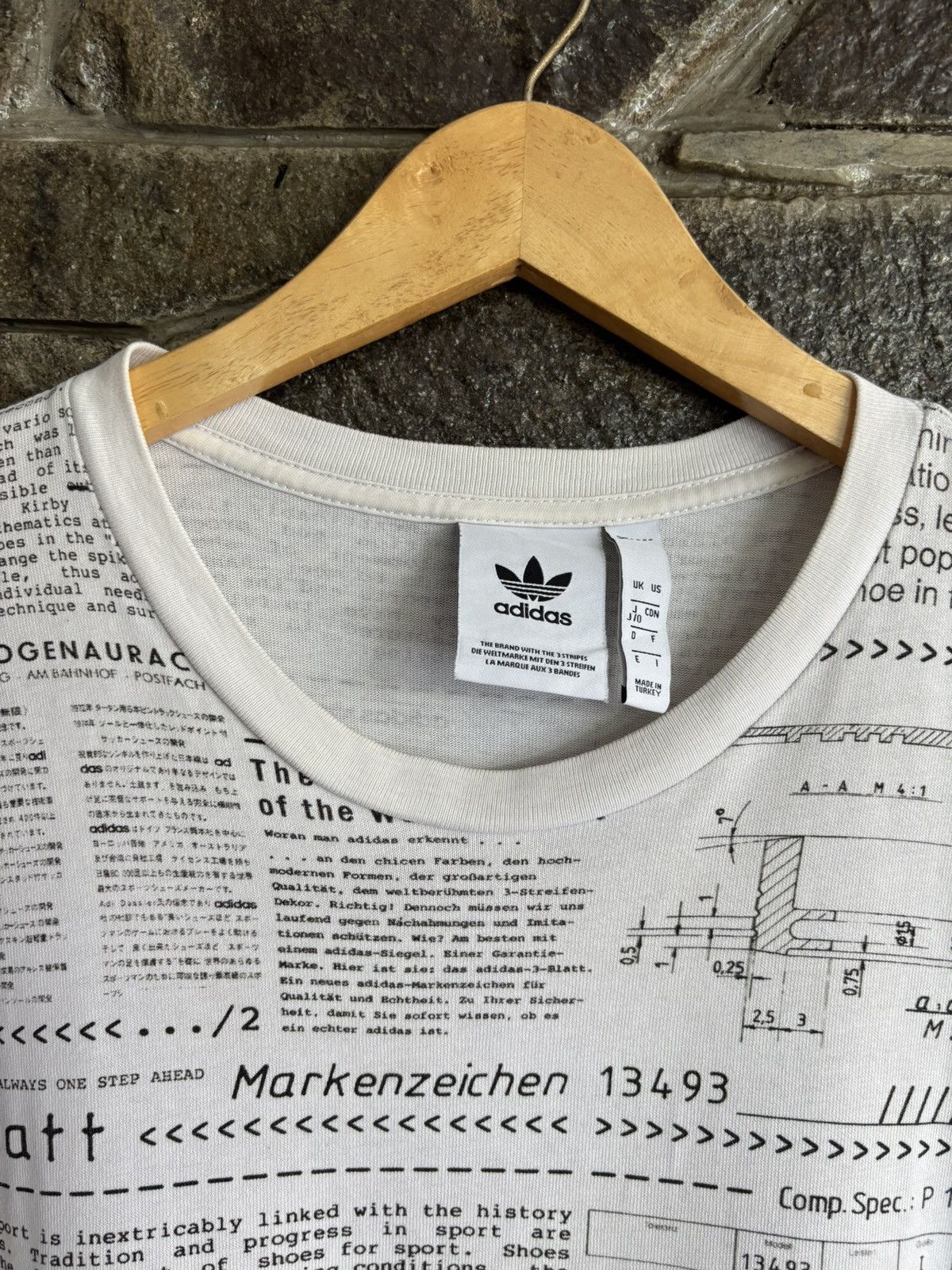 Adidas Rare ! Adidas Sophisti Tee Newspaper All Over Printed Size US L / EU 52-54 / 3 - 5 Thumbnail