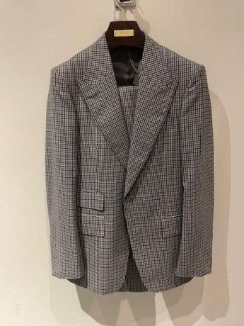 Tom Ford o1w1db10724 Shelton Fit Wool Jacket in White Black Size US M / EU 48-50 / 2 - 1 Thumbnail