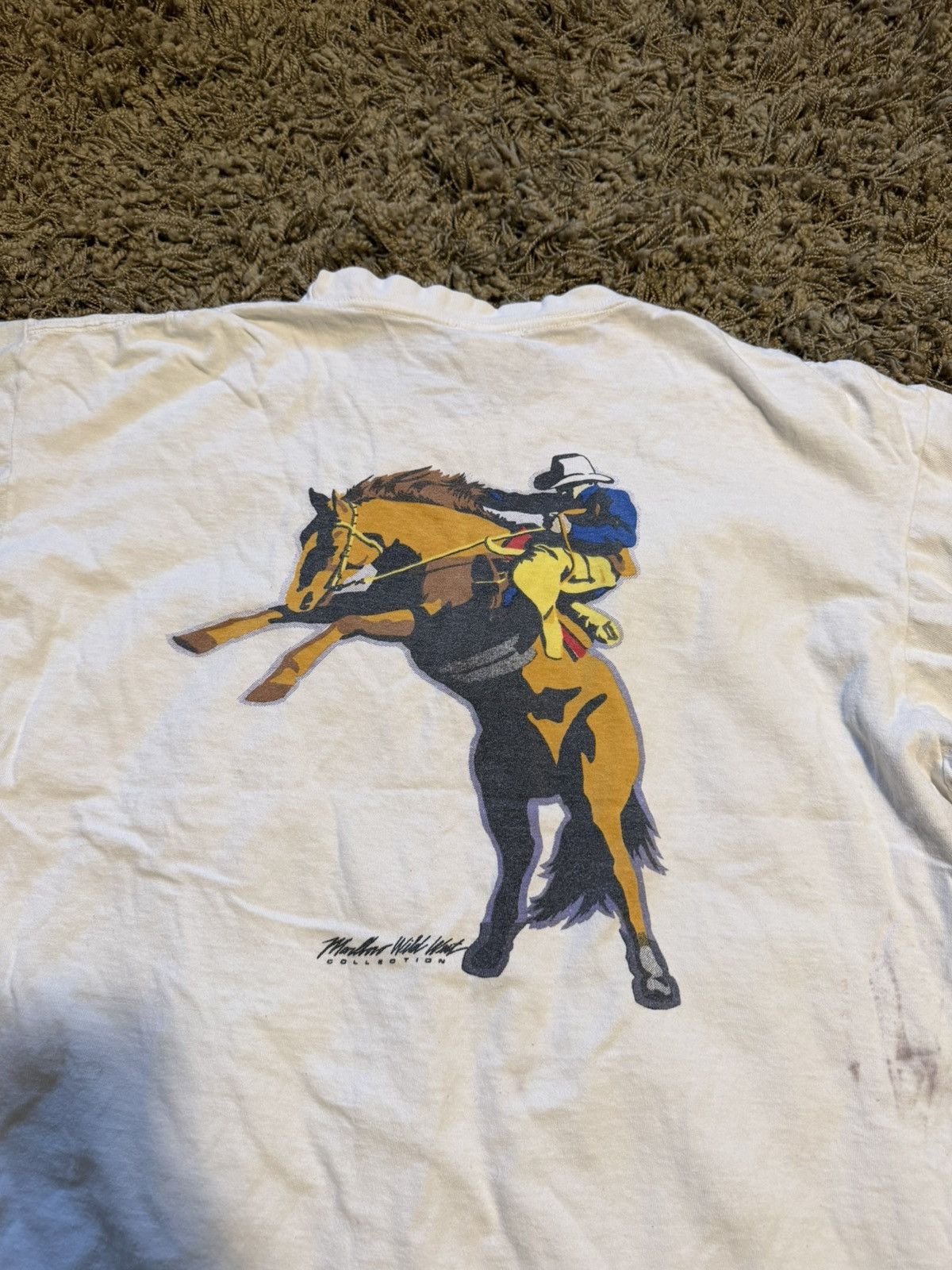 Marlboro Vintage 90s Marlboro Wild West Pocket T-Shirt M Distressed Size US M / EU 48-50 / 2 - 5 Thumbnail