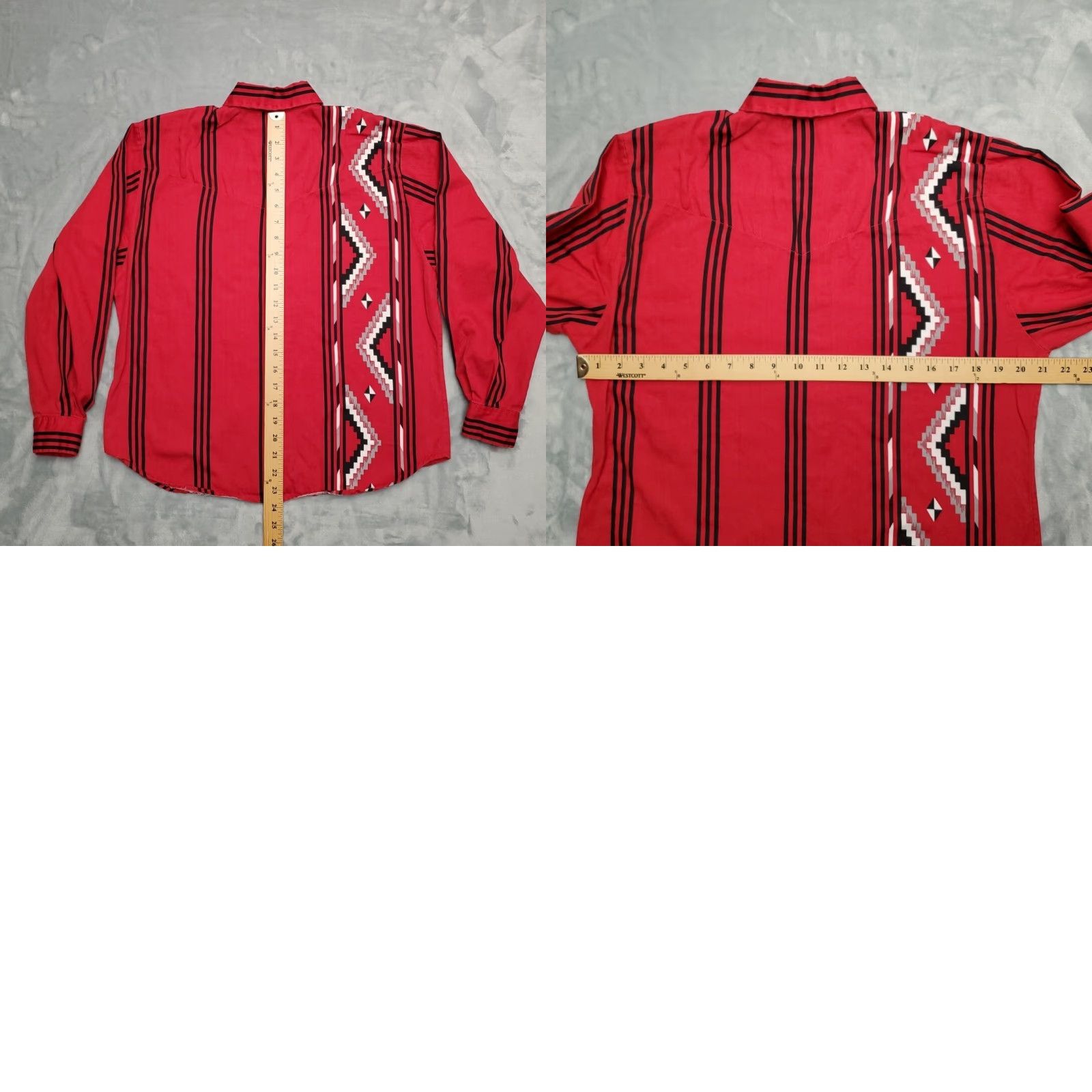 Roper Roper Shirt Womens Medium Red Aztec Pattern Striped Long Sleeve Western Cowboy Button-Up Size M / US 6-8 / IT 42-44 - 8 Thumbnail