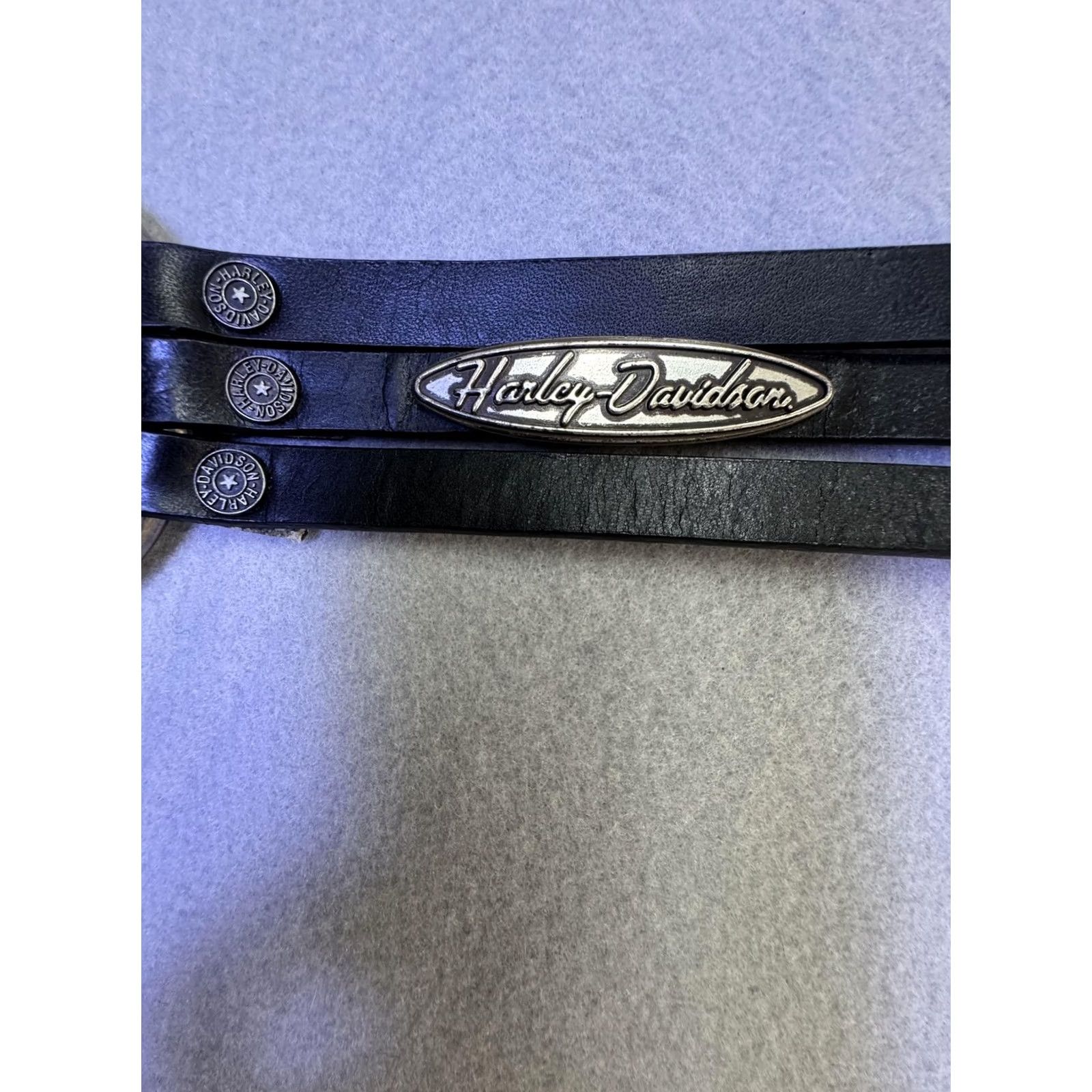 Harley Davidson Harley-Davidson Belt Womens Small Black Leather Triple Strap Ring 97754-03VW Size ONE SIZE - 2 Thumbnail