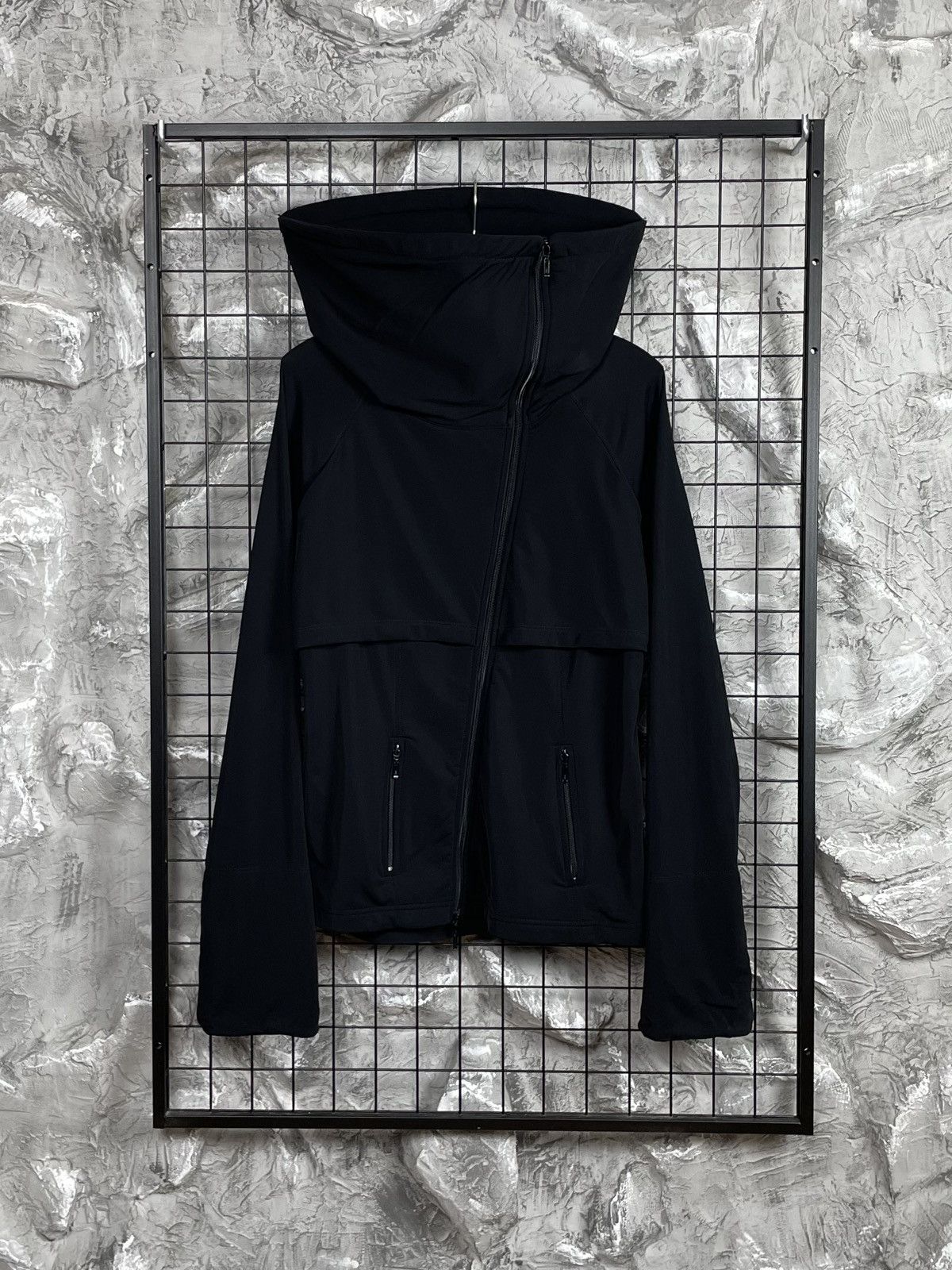High Neck Flared Sleeve Asymmetrical Zip Jack Rick Owens Vib