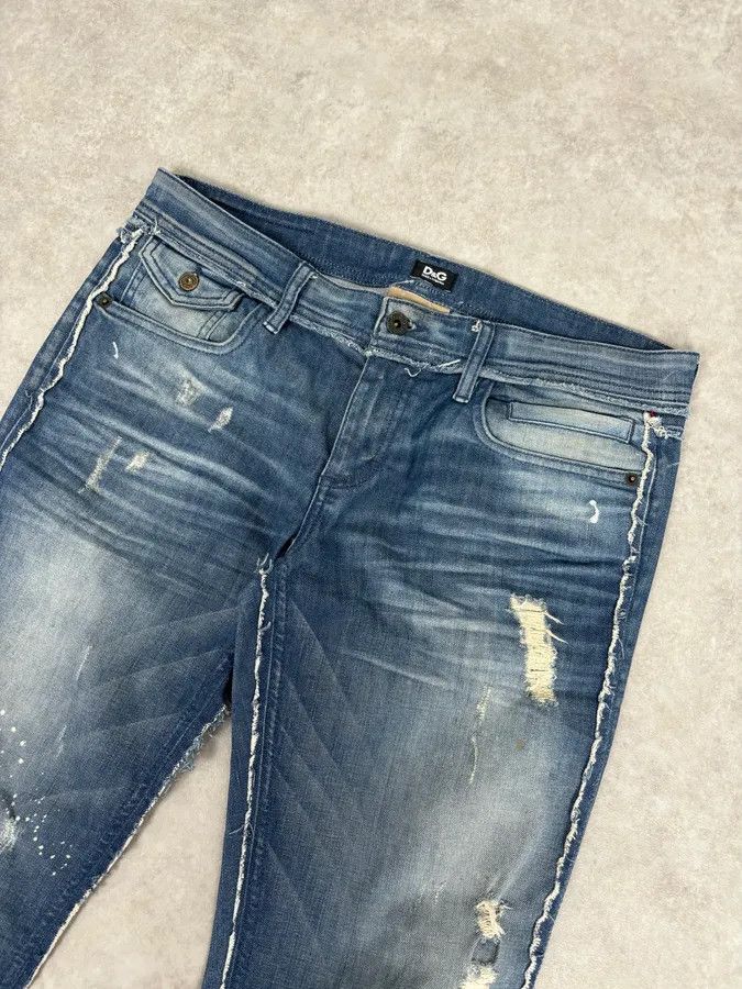 Dolce & Gabbana AW2006 Dolce & Gabbana Navy Distressed Jeans Size US 32 / EU 48 - 6 Thumbnail