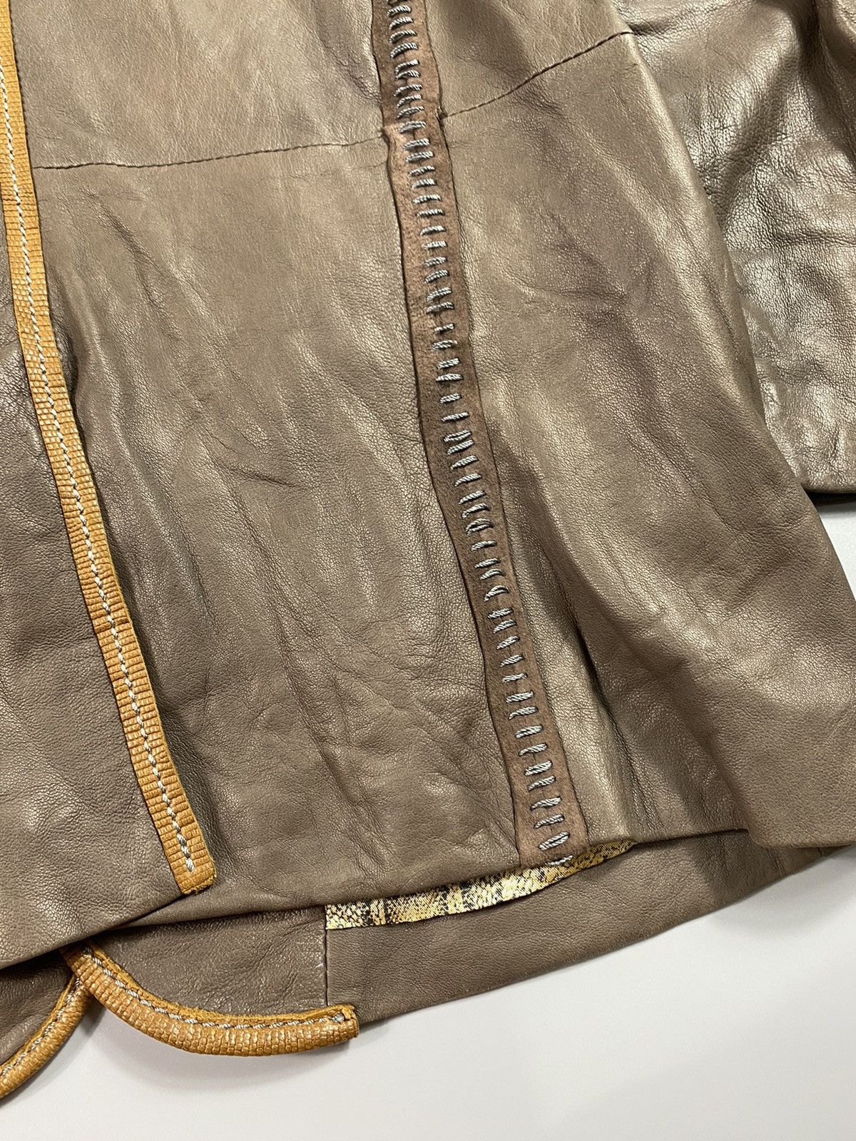 Just Cavalli × Roberto Cavalli Archive! Deconstructed Leather Blazer Jacket Size US S / EU 44-46 / 1 - 16 Thumbnail