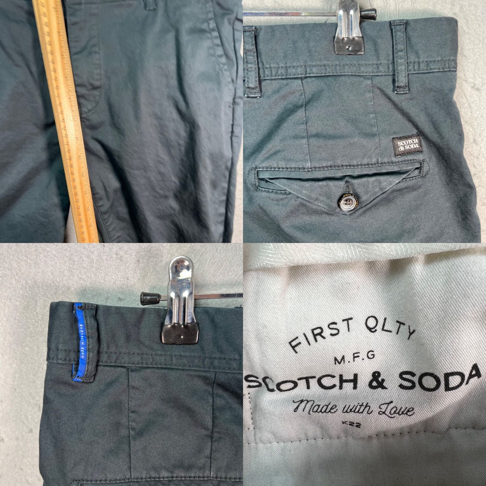 Scotch & Soda Scotch & Soda Mens Slim Chino Pants 31x30 Black Cotton Blend Flat Front Casual Vintage No N/A Mens Size US 31 - 9 Thumbnail