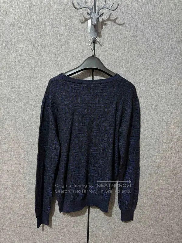 Versace Versace Blue Cotton Knit Sweater for Men . Size US XL / EU 56 / 4 - 2 Thumbnail