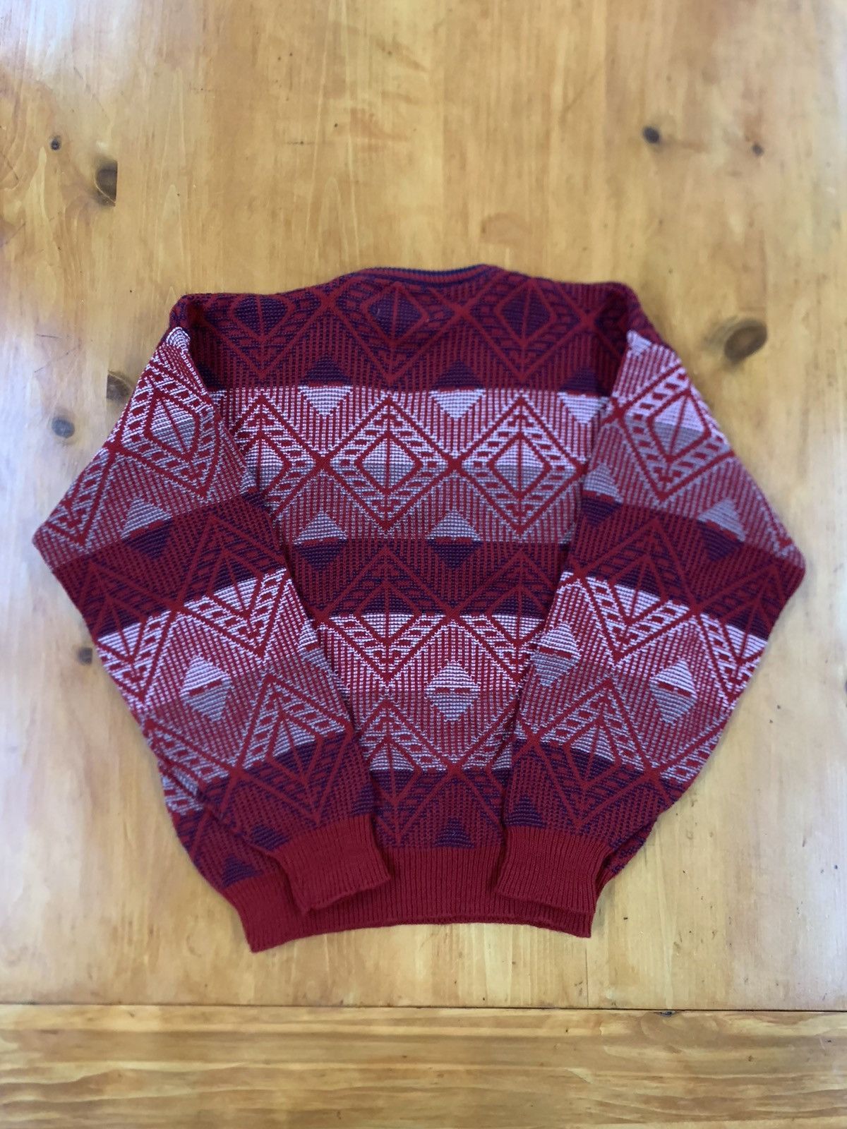 Vintage Vintage Diamond Band Knit Sweater Size US L / EU 52-54 / 3 - 1 Thumbnail