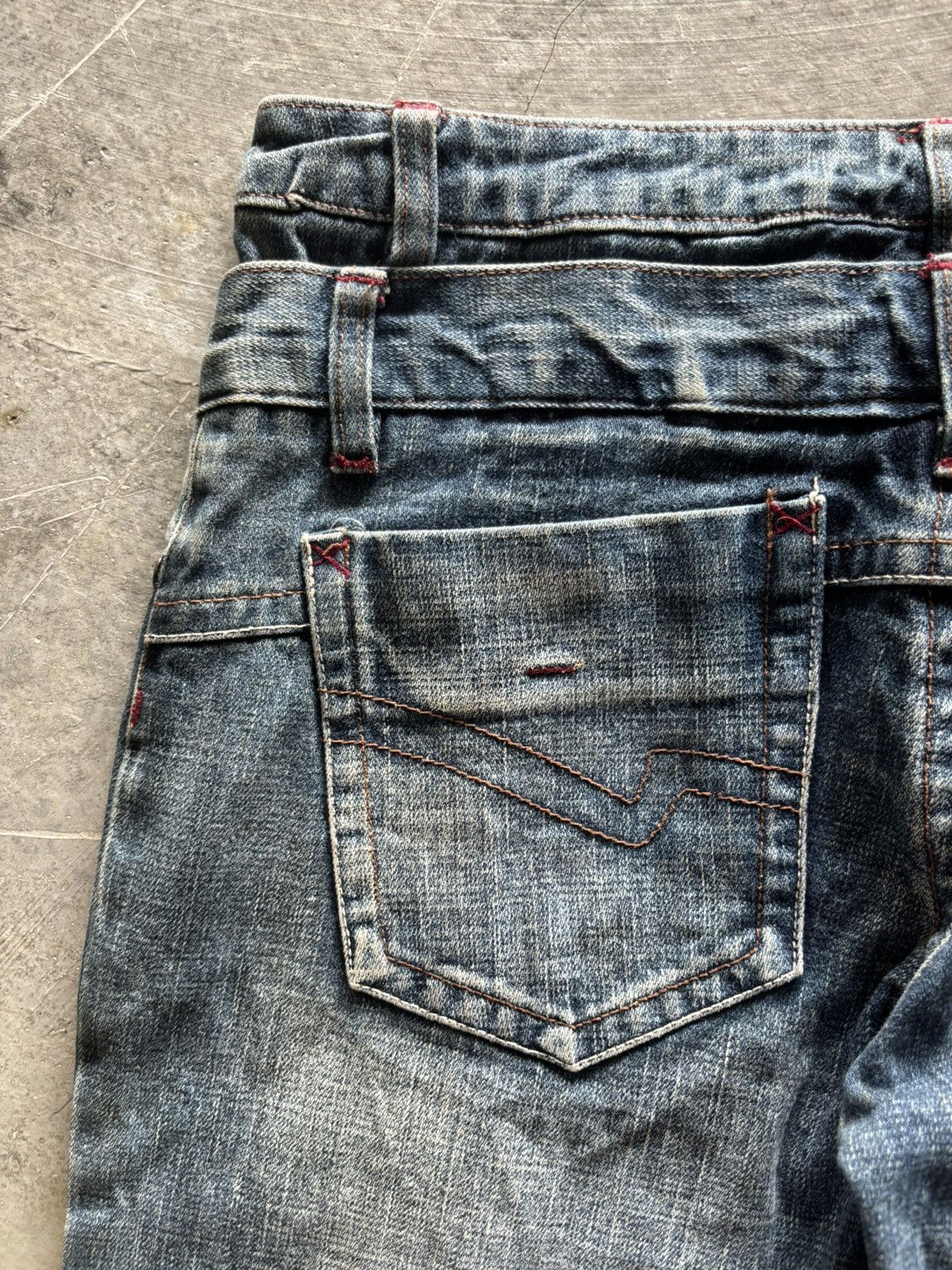 If Six Was Nine CRAZY DOUBLE WAIST JAPANESE DENIM WITH SIDE SKULL EMBROIDERY Size US 32 / EU 48 - 14 Thumbnail