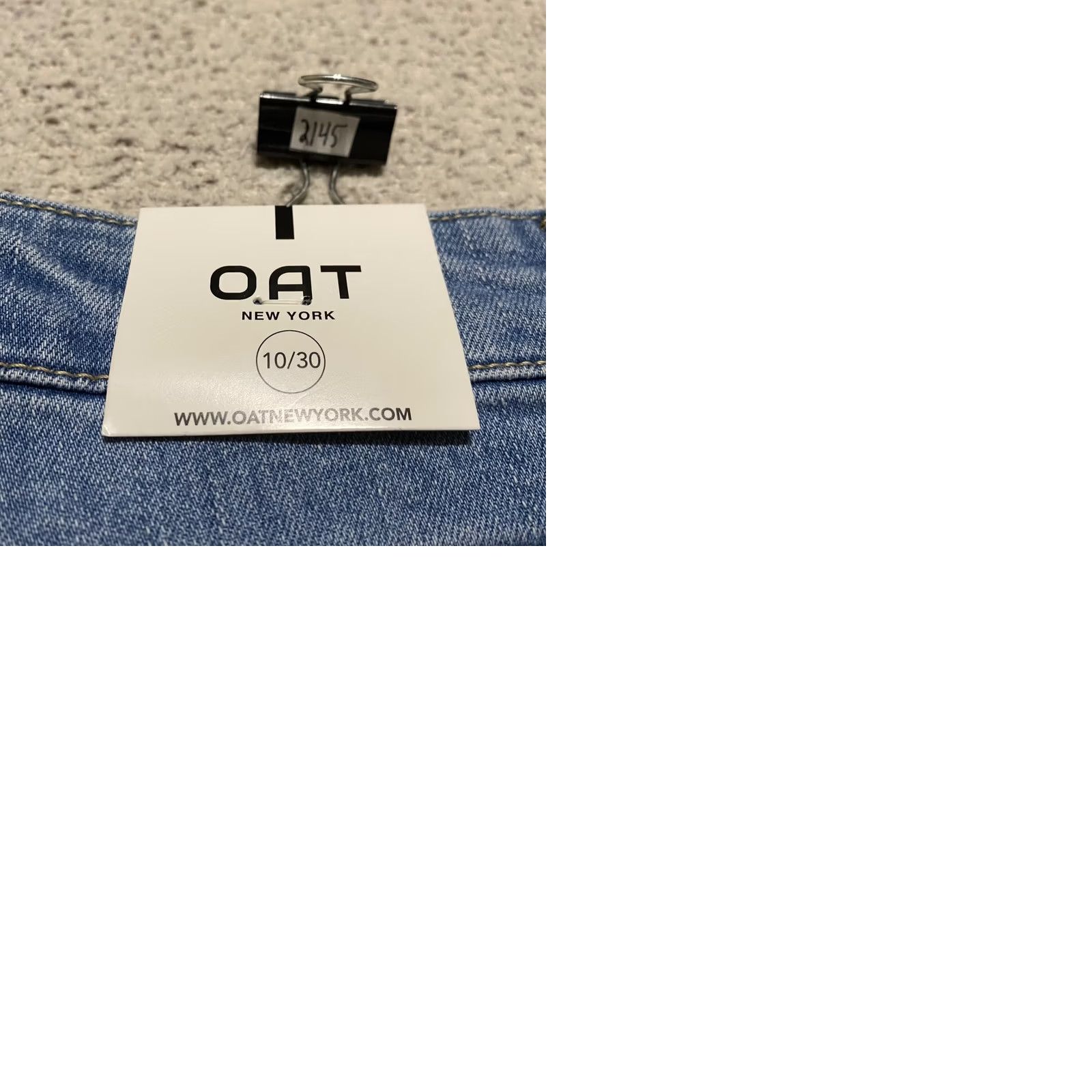 Denime OAT New York Womens Jeans Blue Denim Medium Wash Straight Raw Hem sz 10 Size 32" / US 10 / IT 46 - 9 Thumbnail