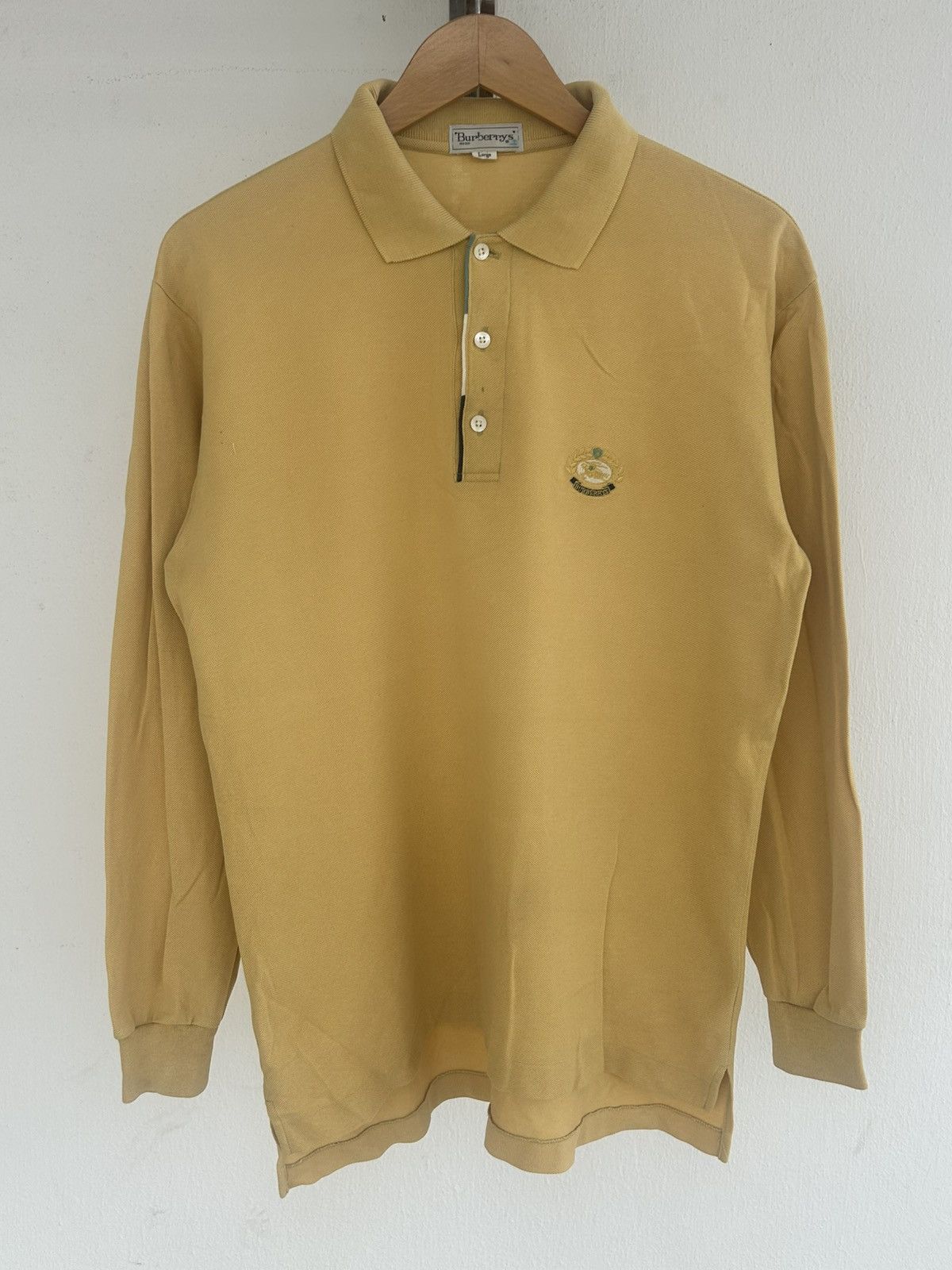 Burberry Burberry Vintage Longsleeve Polo Tee Yellow Size US L / EU 52-54 / 3 - 1 Thumbnail