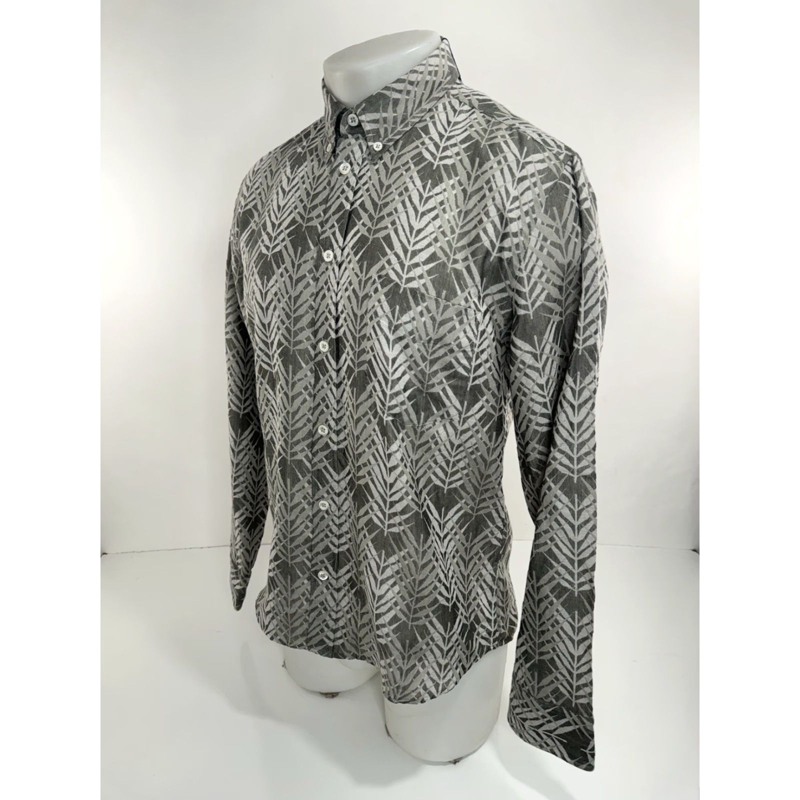 Billy Reid Billy Reid - NEW w TAGS - Kirby Slim Fit Floral Bamboo M Shirt - Men - Button-Up - Olive Greenish Gray - Floral Pattern Size US M / EU 48-50 / 2 - 3 Thumbnail