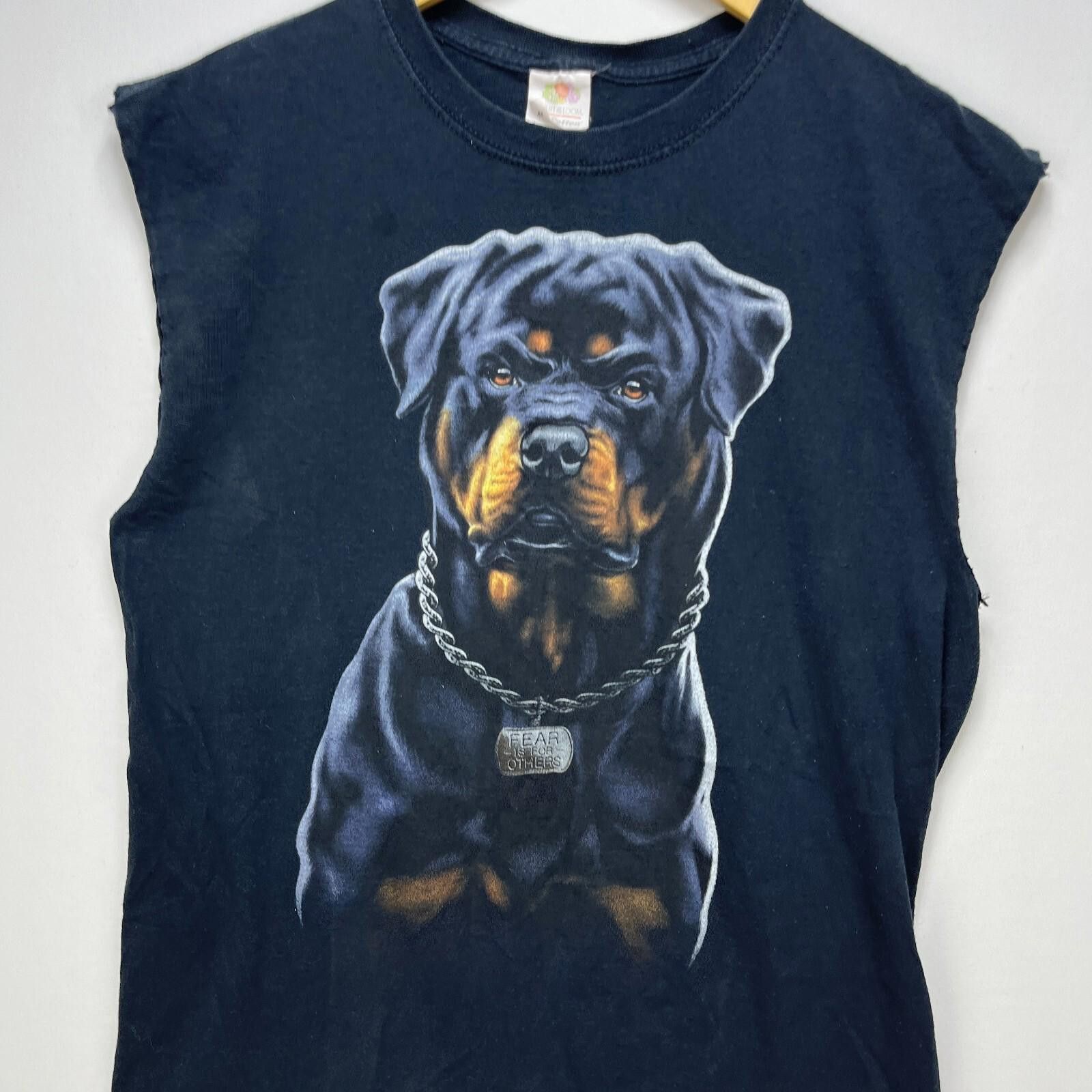 Vintage Vintage Dog Rottweiler Fear is for Others T Shirt Medium Size US M / EU 48-50 / 2 - 2 Thumbnail