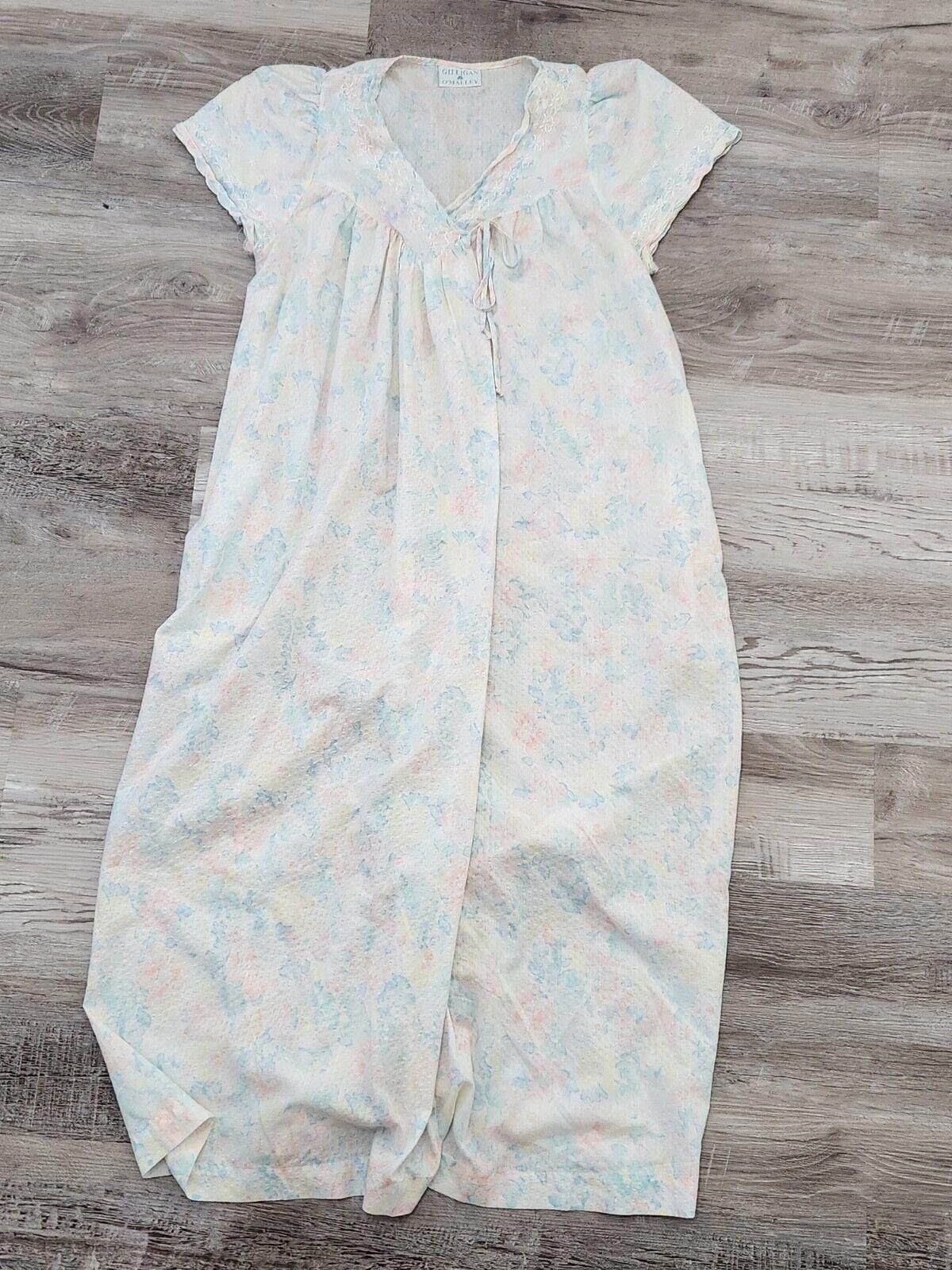 Designer Vintage Gilligan O'malley Nightgown Floral Pastel Short Size ONE SIZE - 7 Thumbnail