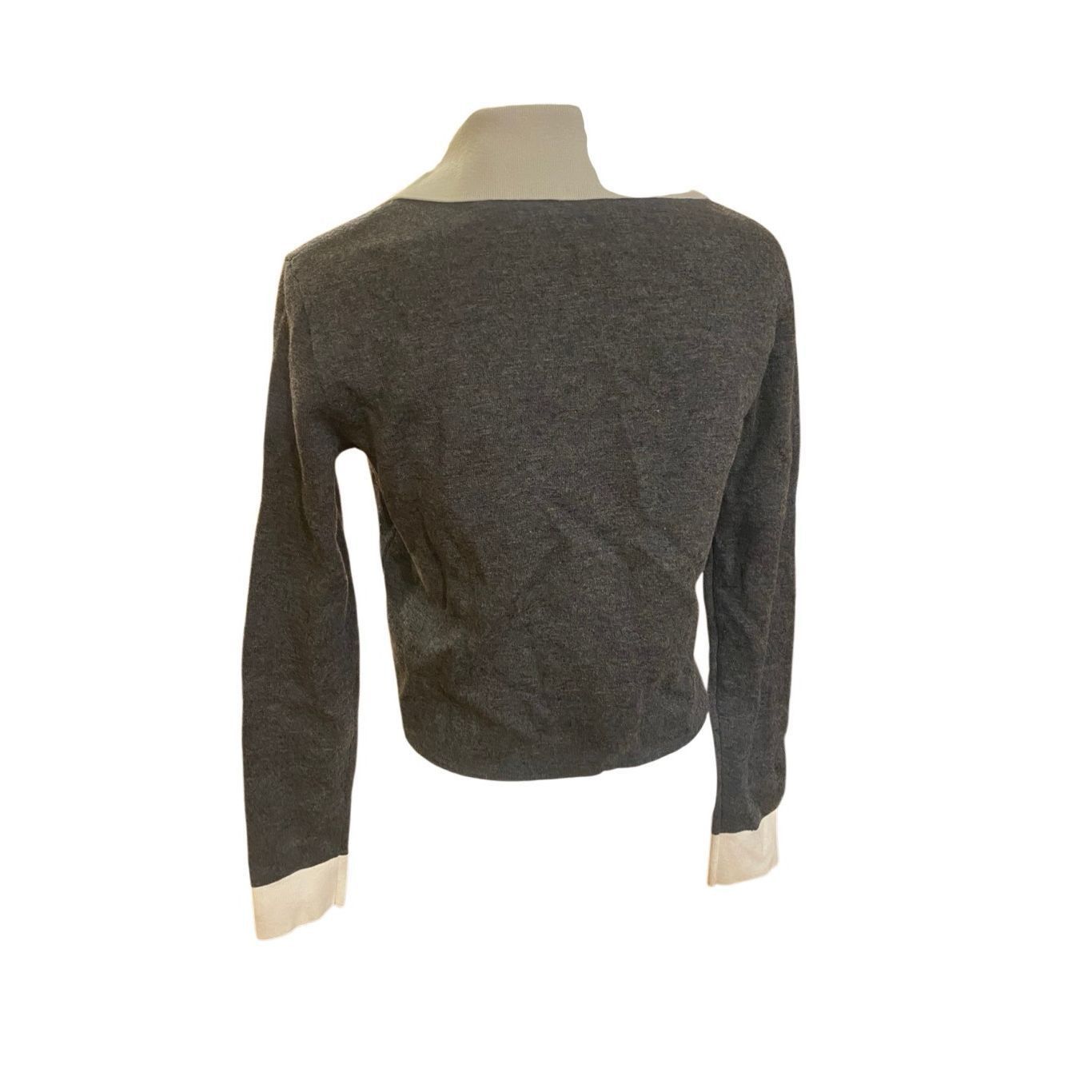 Self-Portrait SELF-PORTRAIT Contrast Collar Cardigan in Grey Size Small Size S / US 4 / IT 40 - 5 Thumbnail