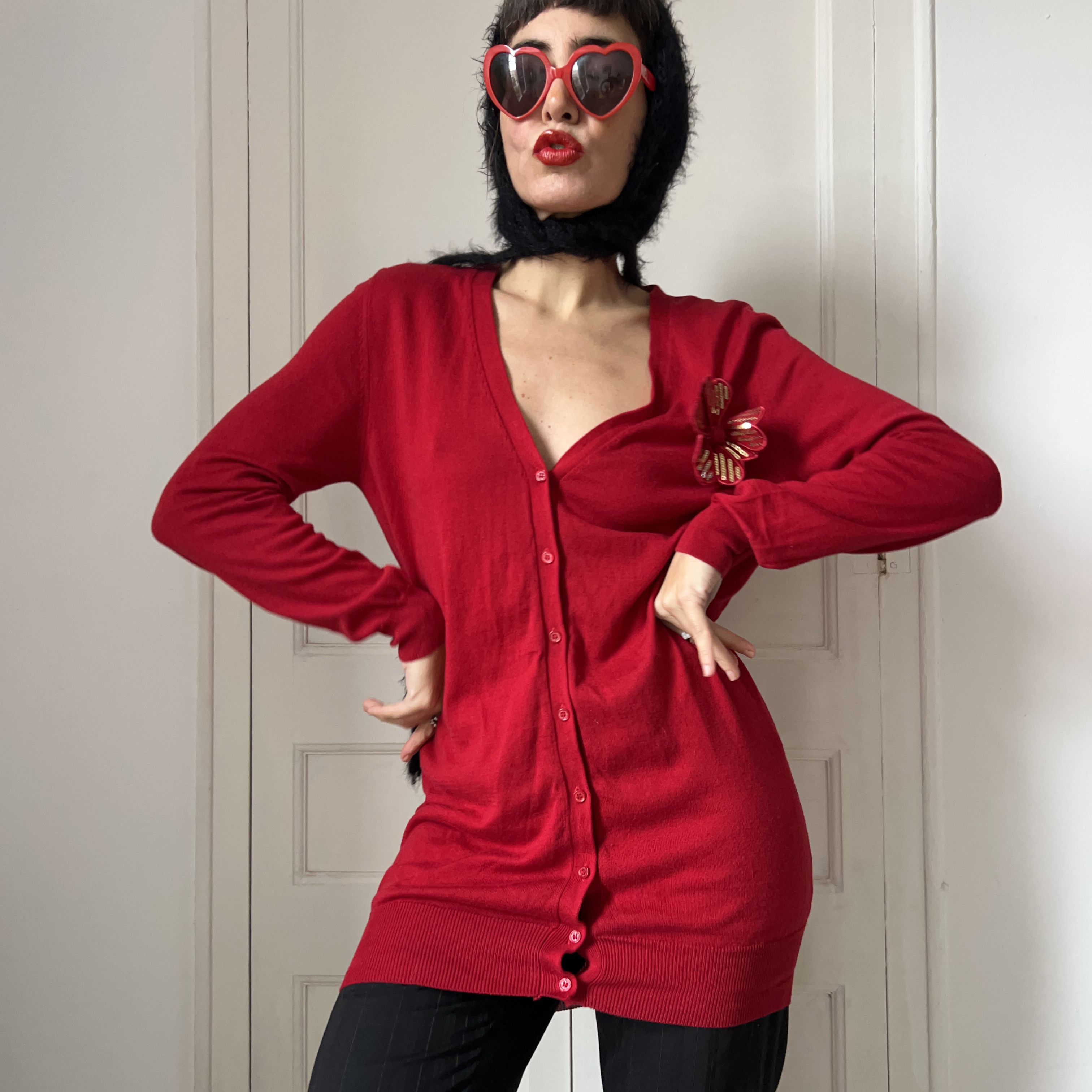 Love Moschino Love Moschino Red Y2K Cardigan Size M / US 6-8 / IT 42-44 - 7 Thumbnail