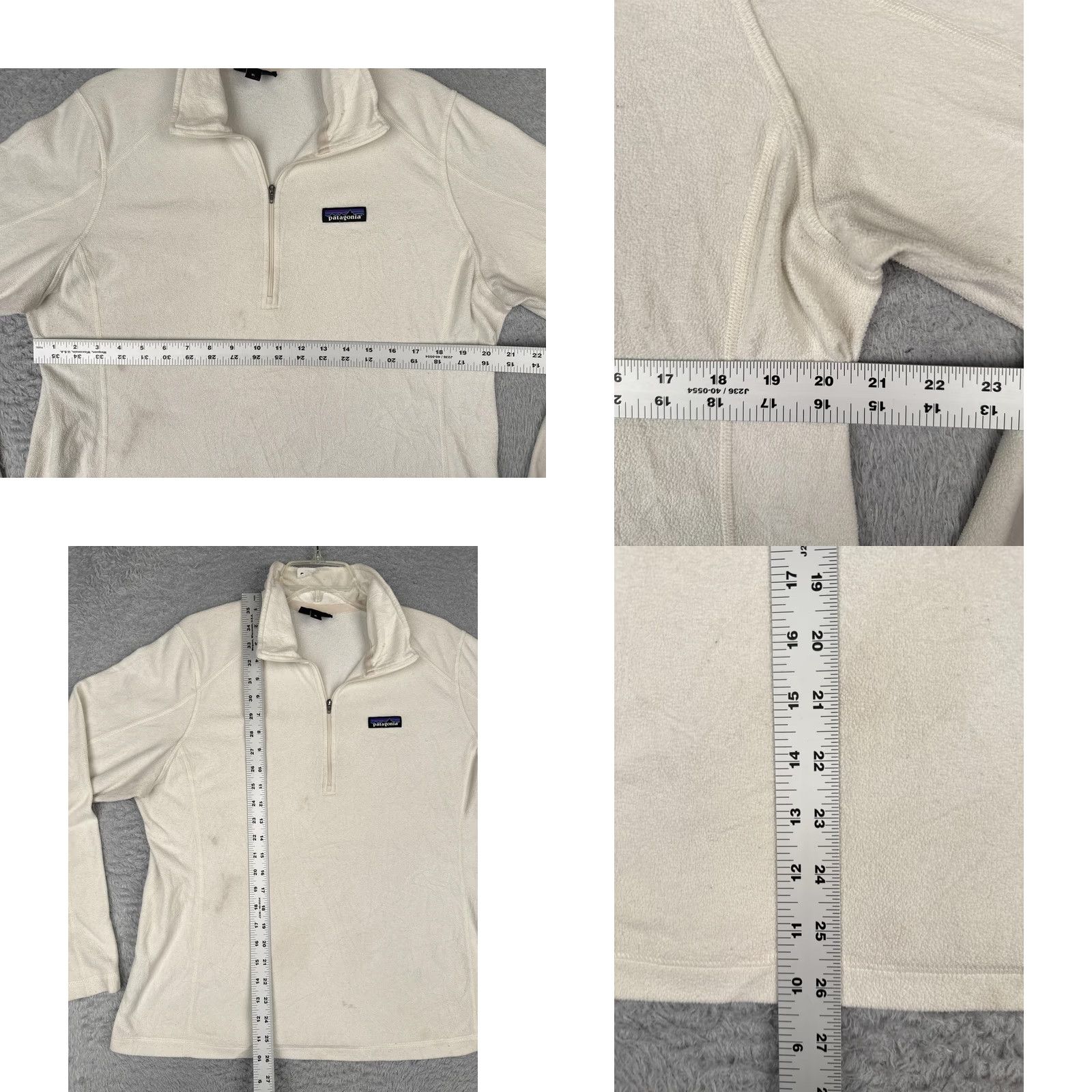 Patagonia Patagonia Sweater Womens XL White 1/4 Zip Mock Neck Fleece Pullover Top Size XL / US 12-14 / IT 48-50 - 8 Thumbnail
