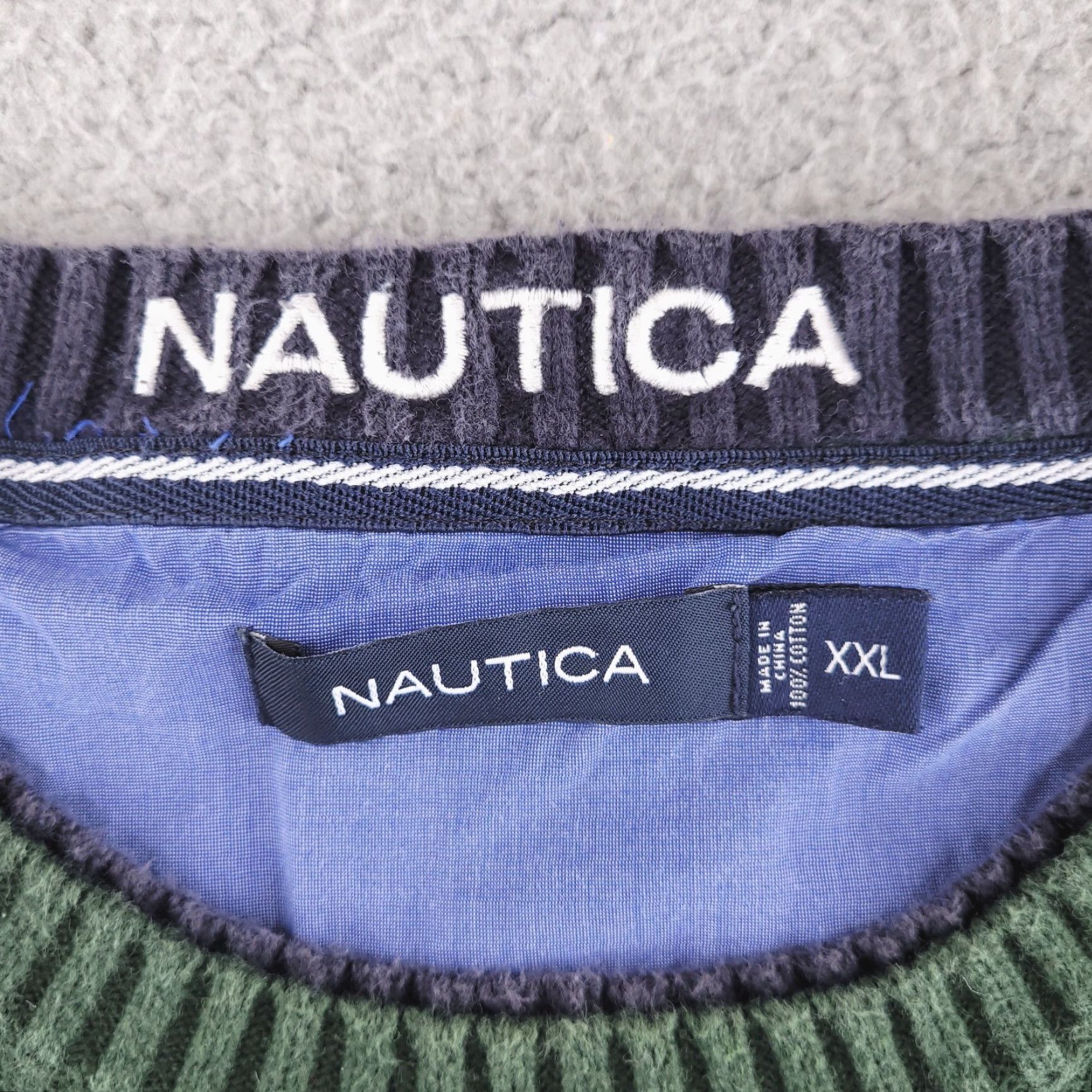 Nautica VINTAGE Nautica Sweater Mens Large Green Cable-Knit Thick Crew Neck Knit Cotton Pullover Mens Size US L / EU 52-54 / 3 - 4 Thumbnail
