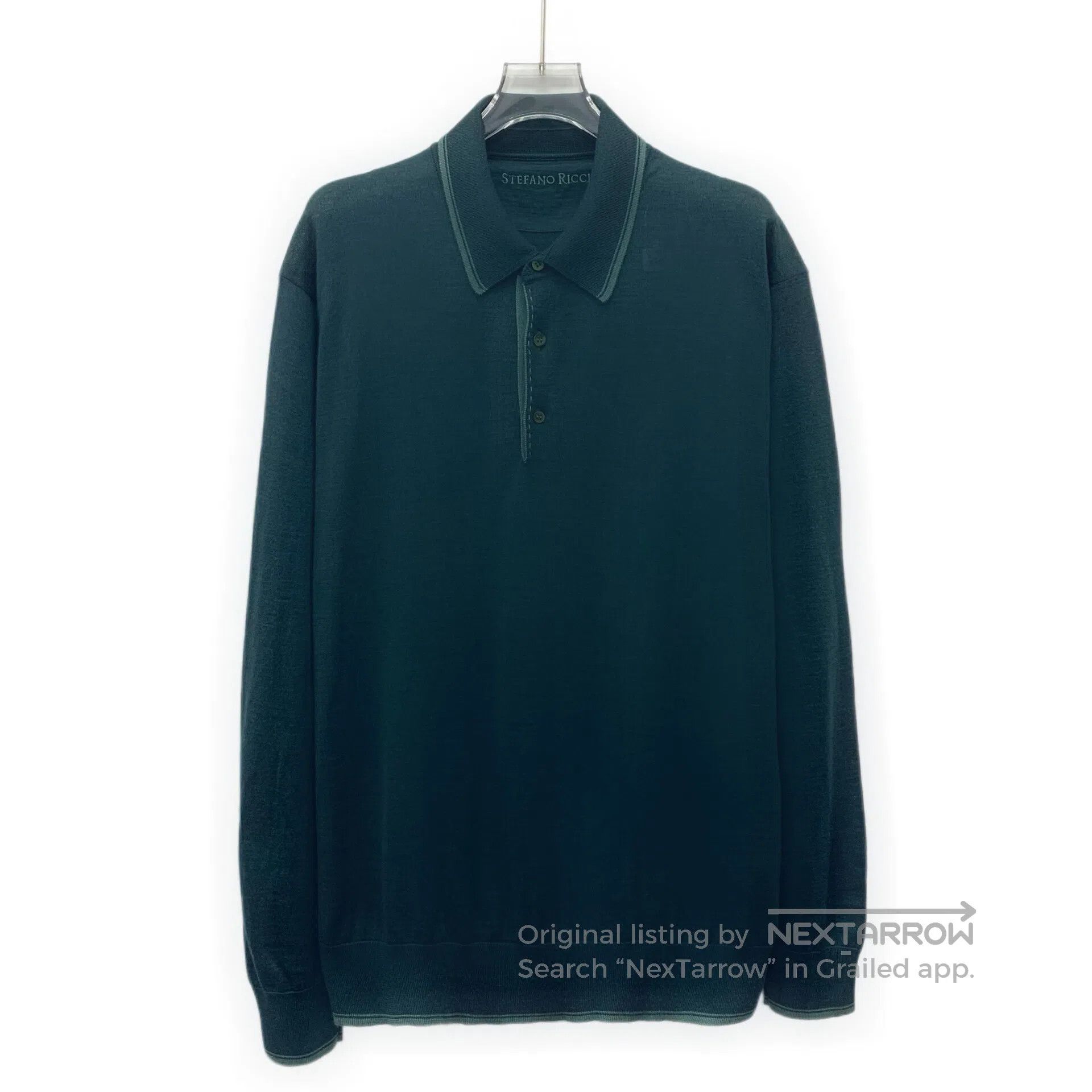 Stefano Ricci Stefano Ricci Dark green letter embroidery cashmere polo n Size US XXL / EU 58 / 5 - 1 Thumbnail
