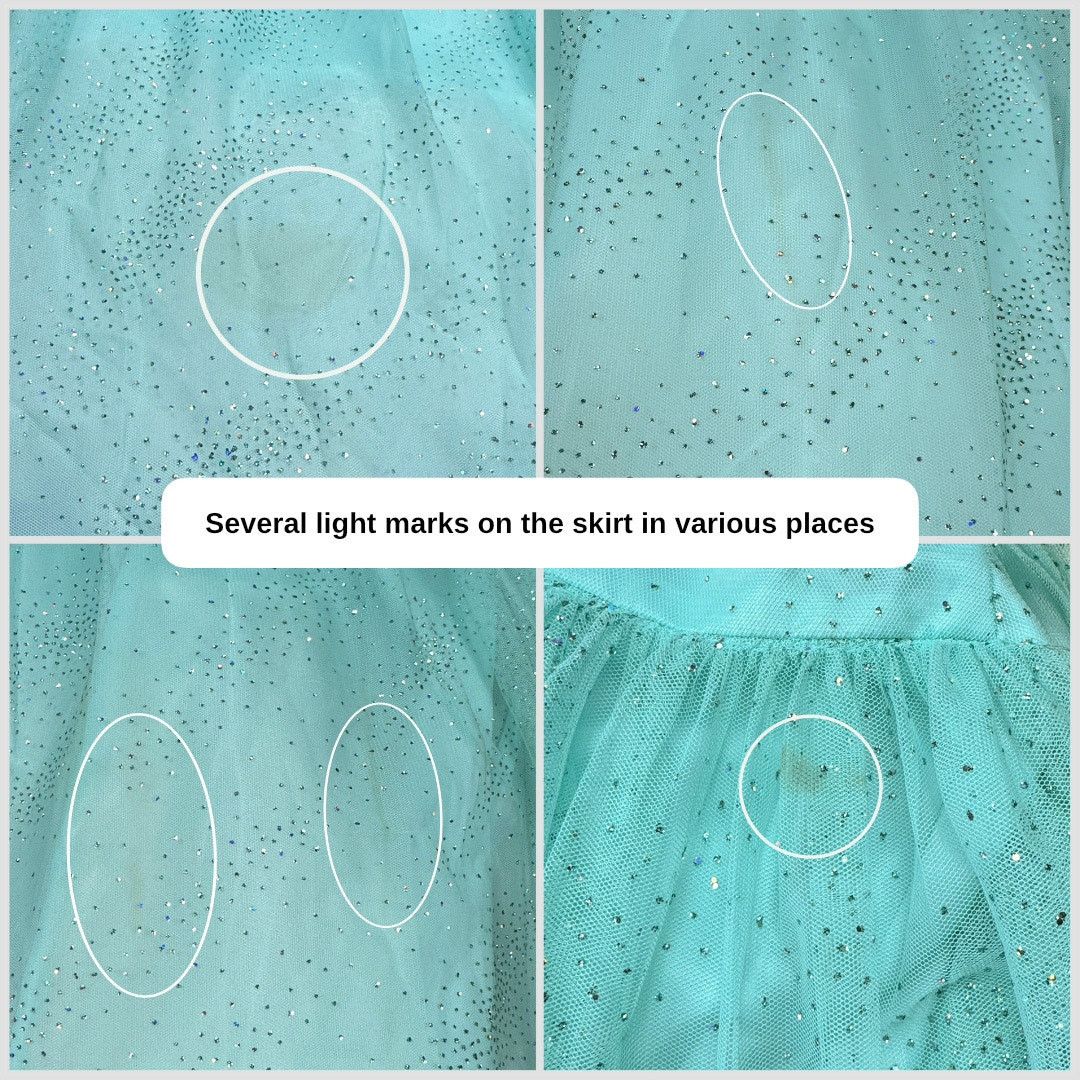 Vintage Vintage 1990s Aqua Tulle Halter Fit and Flare Prom Dress Size M / US 6-8 / IT 42-44 - 4 Thumbnail