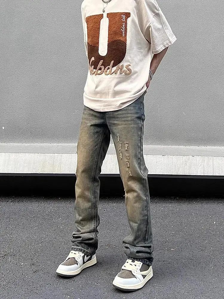 Japanese Brand Retro straight leg high street slim fit micro flared jeans Size US 30 / EU 46 - 4 Thumbnail
