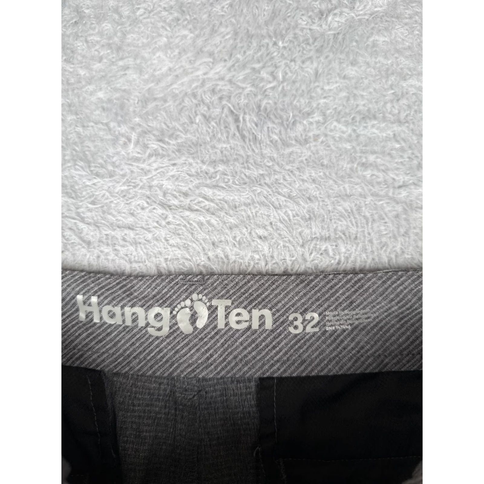 Hang Ten Hang Ten Mens Shorts 32 Gray Striped Chino Polyester Blend Skate Beach Surf Casual 5-Pocket Logo Belt Loops Inseam 10 in Regular Fit Size US 32 / EU 48 - 7 Thumbnail