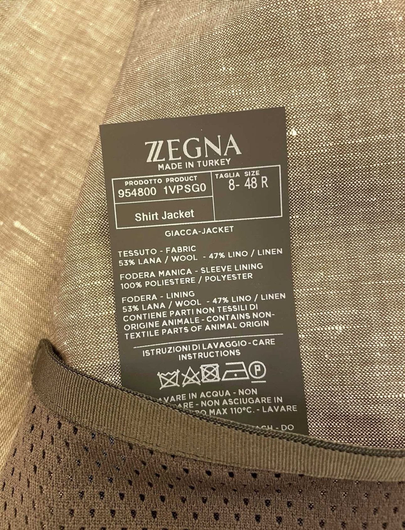 Ermenegildo Zegna × Z Zegna Zegna linen blazer casual kaki Size 48R - 7 Thumbnail