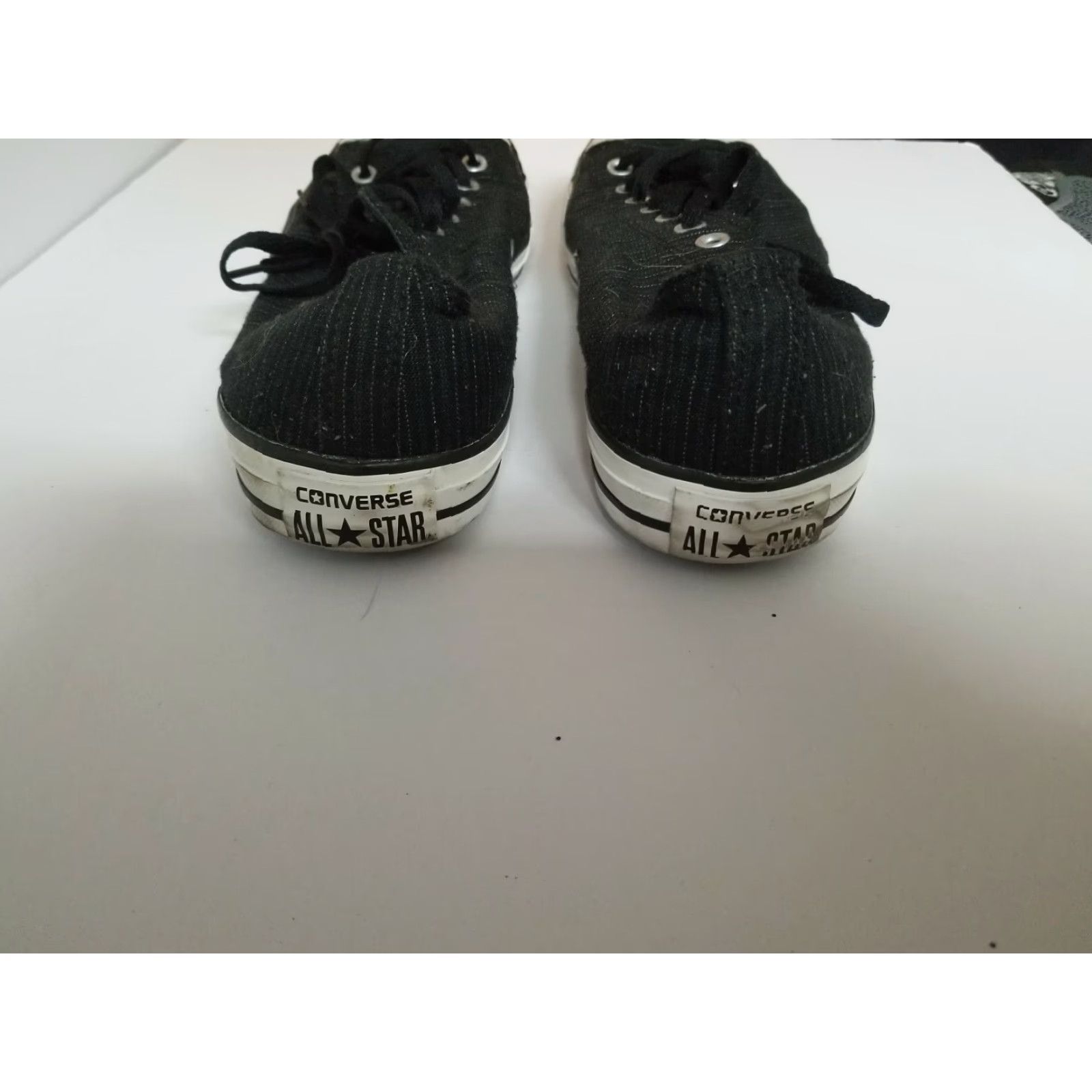 Converse Converse All Star Sneaker Black Pinstripe Sz 10 Mens / Sz 12 Womens Halloween Shoes - Unisex Canvas Athletic Shoes Mens Womens Size 10 12 Size US 12 / IT 42 - 2 Thumbnail
