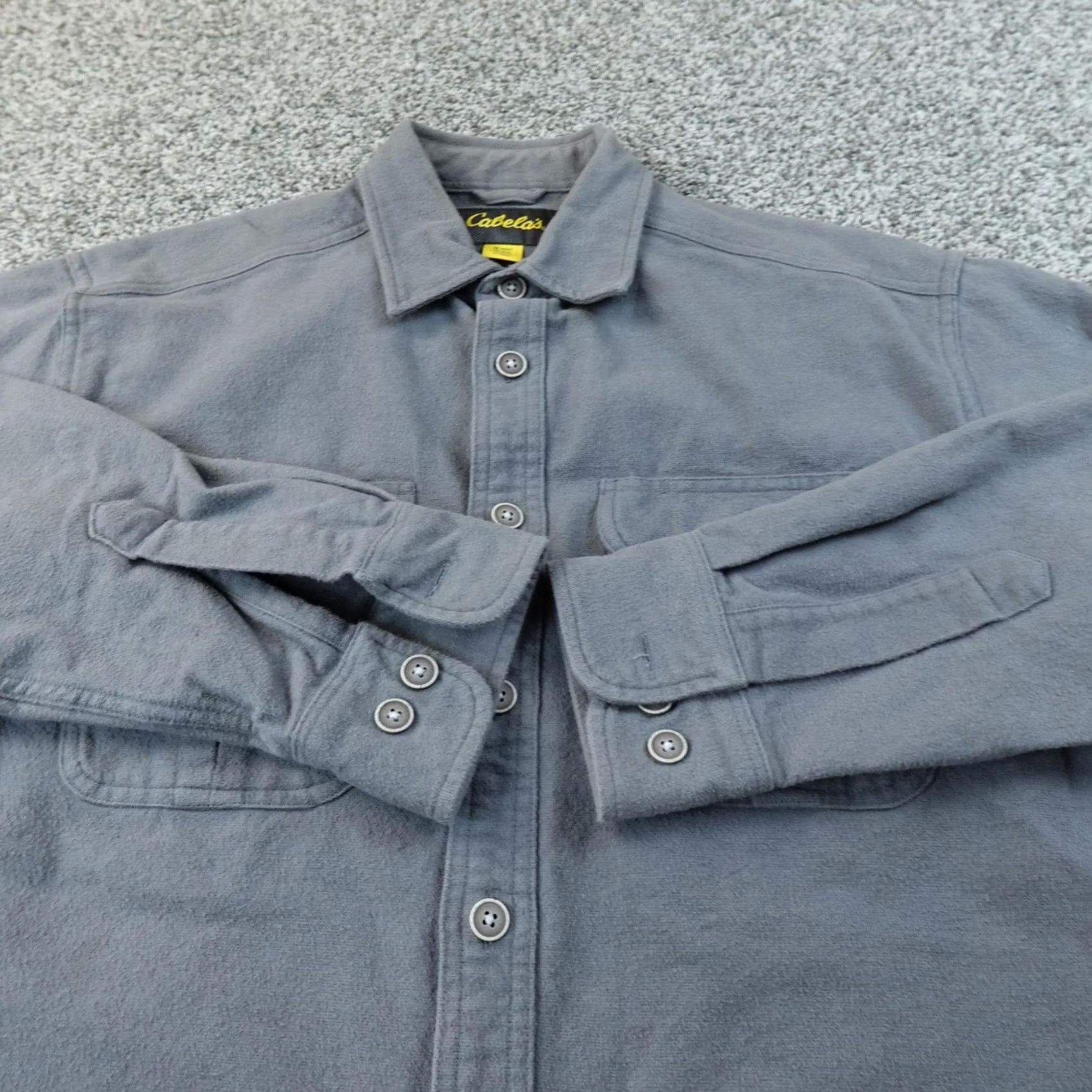 Vintage Cabela's Shirt Mens M Gray Flannel Button-Up Long Sleeve Outdoor Work Top Size US M / EU 48-50 / 2 - 3 Thumbnail