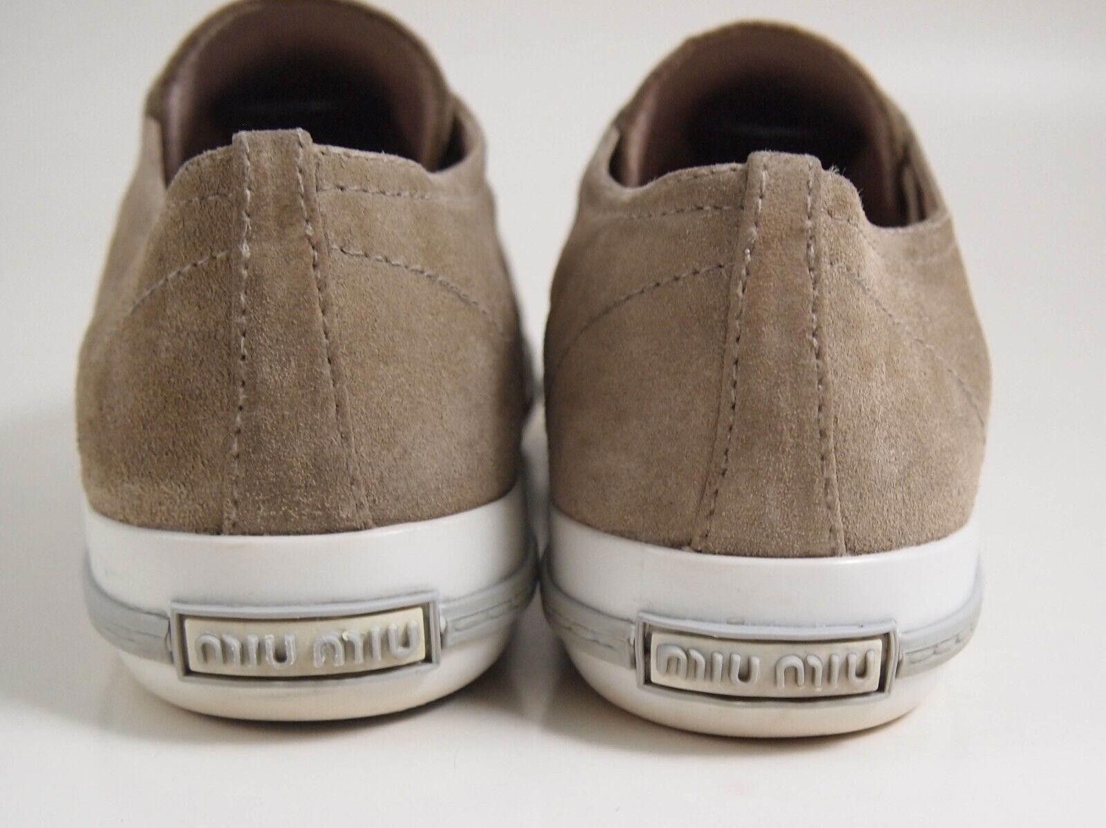 Miu Miu Miu Miu Metal Cap Toe Sneakers Brown Suede EU 38 US 8 Size US 8 / IT 38 - 8 Thumbnail