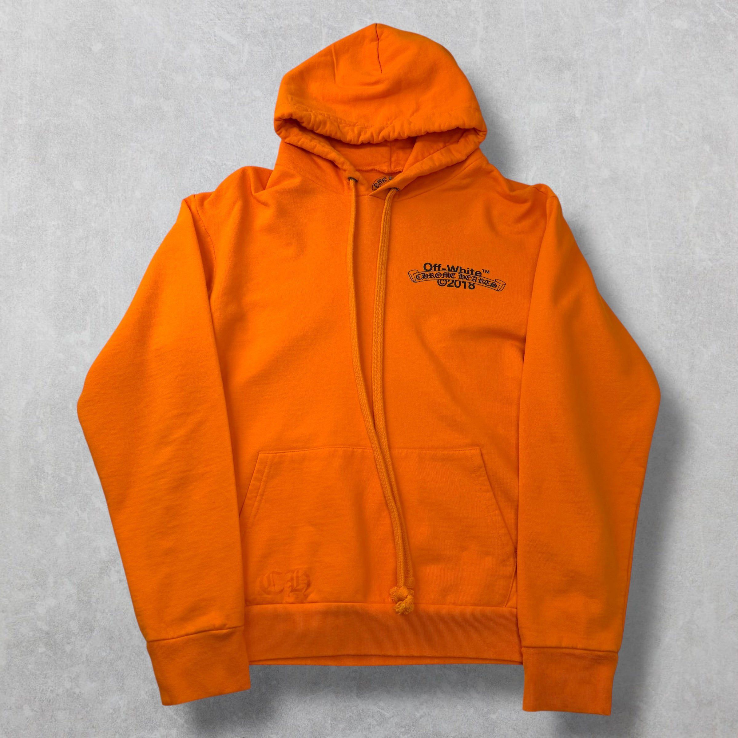 Chrome Hearts Chrome Hearts x Off-White Scroll Logo Hoodie Orange L Size US L / EU 52-54 / 3 - 3 Thumbnail