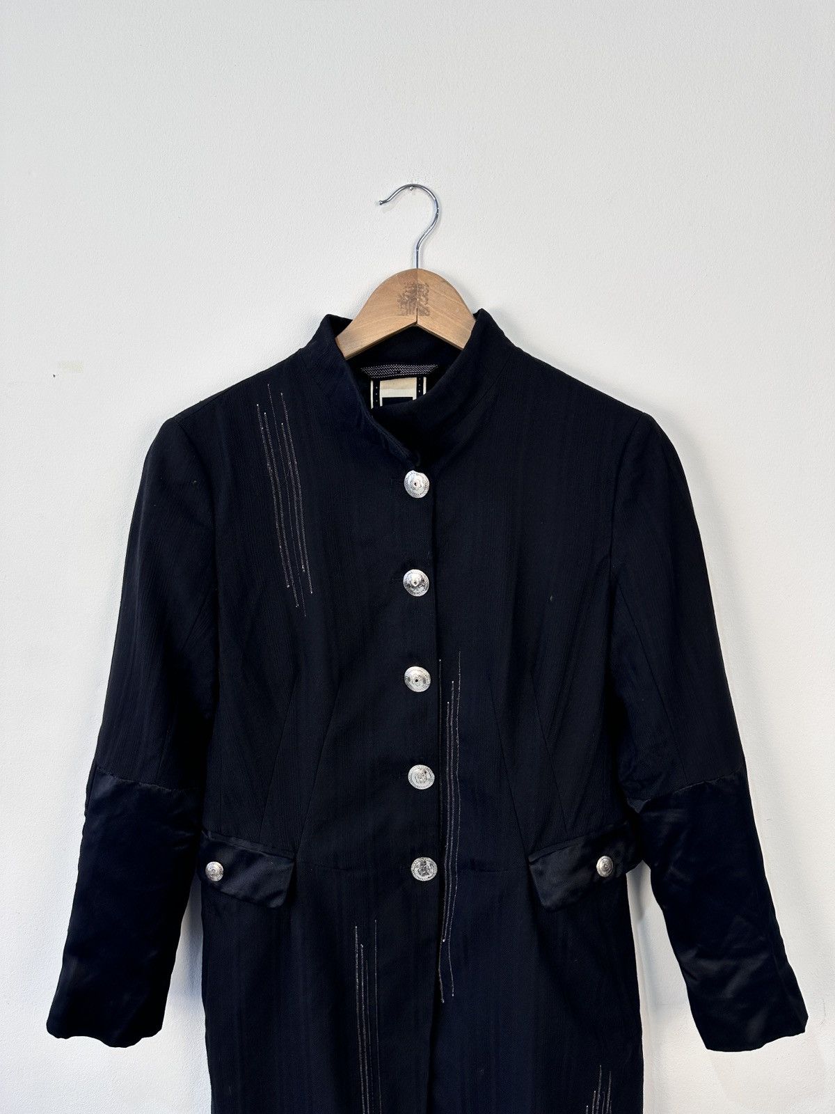 Marithe + Francois Girbaud Vintage Marithé François Girbaud Black Wool Long Jacket Coat Size M / US 6-8 / IT 42-44 - 5 Thumbnail