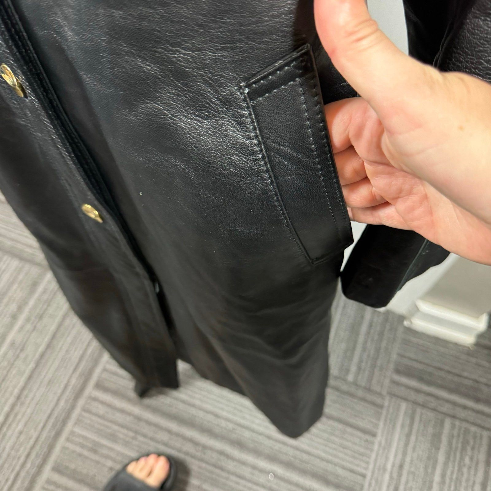 Mandelli Enrico Mandelli Black Long Sleeve Pockets Snap Front Classi Size M / US 6-8 / IT 42-44 - 4 Thumbnail