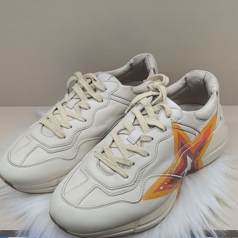 Gucci Gucci Rhyton Low-top Sneakers in White and Orange 0079 Size US 8.5 / EU 41-42 - 1 Thumbnail