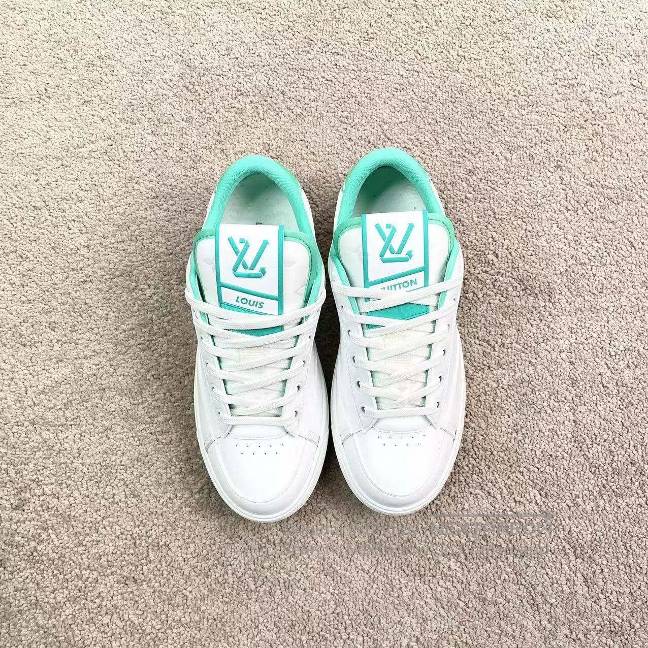 Louis Vuitton Louis Vuitton White and green side logo board shoes| Size US 5 / IT 35 - 3 Thumbnail