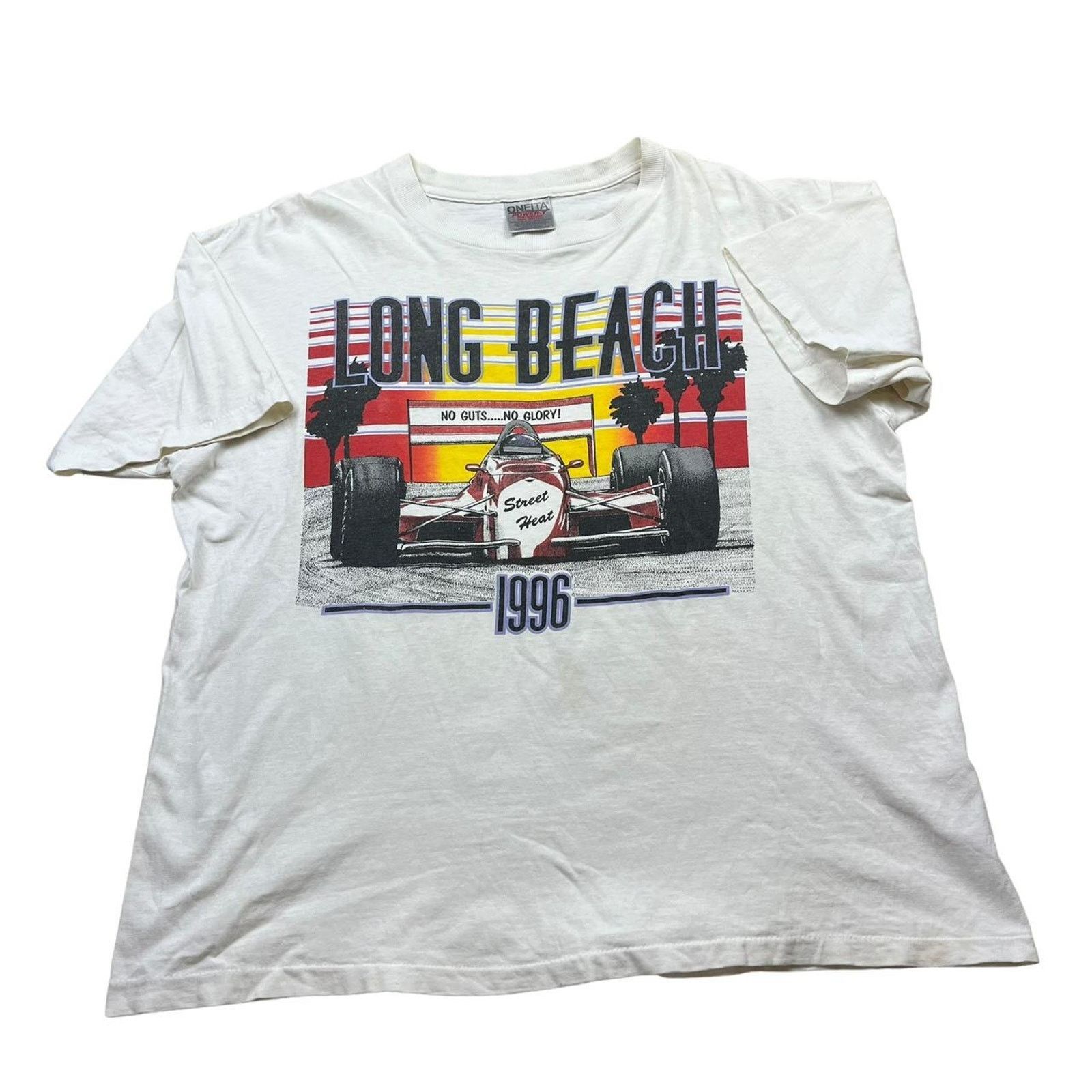 Vintage Vintage 1996 Long Beach “No Guts No Glory” T Shirt Size US L / EU 52-54 / 3 - 2 Thumbnail