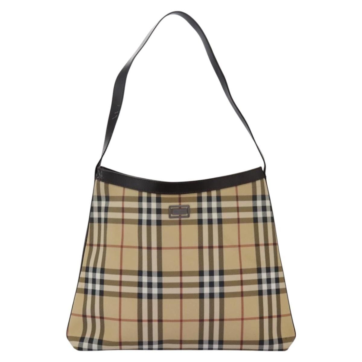 Burberry Nova Check Beige Canvas Shoulder Bag (Pre-Owned) Size ONE SIZE - 1 Thumbnail