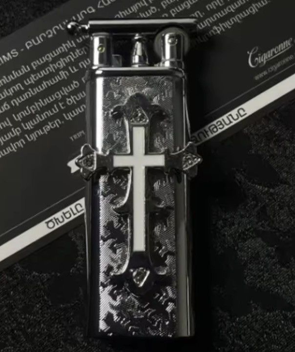 Japanese Brand Punk Metal Silver Lighter Gothic Style Cross Size ONE SIZE - 1 Thumbnail