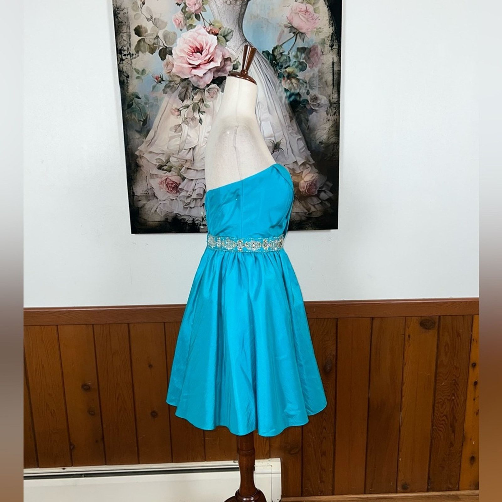 Other Pretty Mori Lee Vibrant Blue Taffeta Prom Dress! Size M / US 6-8 / IT 42-44 - 4 Thumbnail