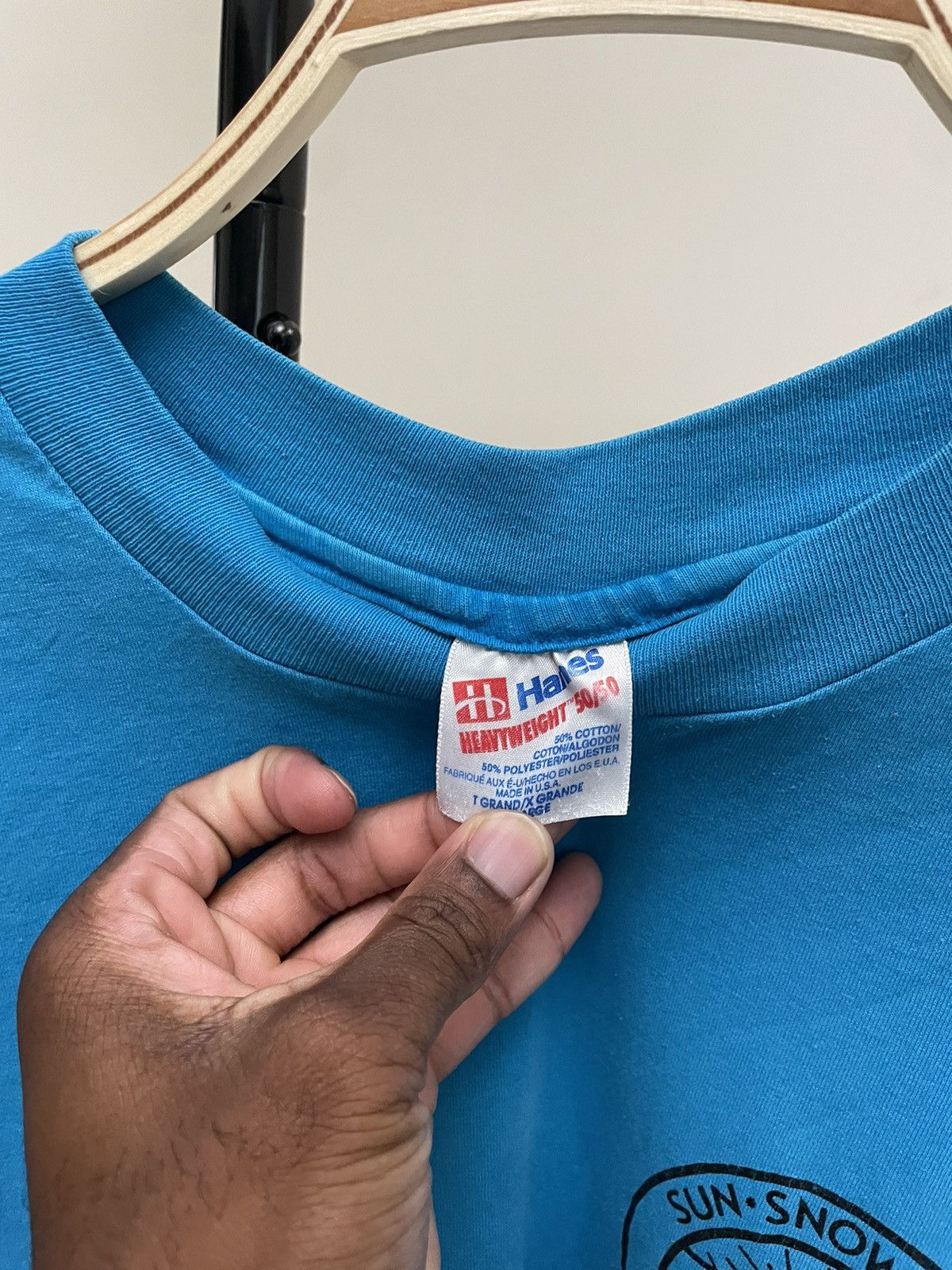 Vintage Vintage 90s Ski Graphic Tee Shirt Unsoundrags Hanes Size US L / EU 52-54 / 3 - 4 Thumbnail