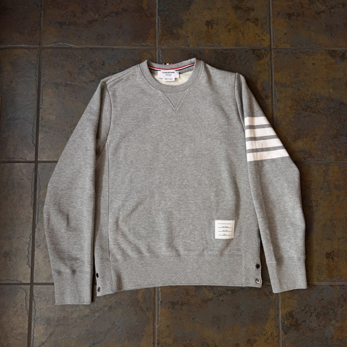 Thom Browne 4 Bar Crewneck Sweatshirt Grey Size US M / EU 48-50 / 2 - 1 Thumbnail