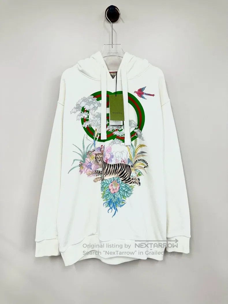 Gucci Gucci White Year of the Tiger Limited Printed Logo Hooded Size US M / EU 48-50 / 2 - 1 Thumbnail