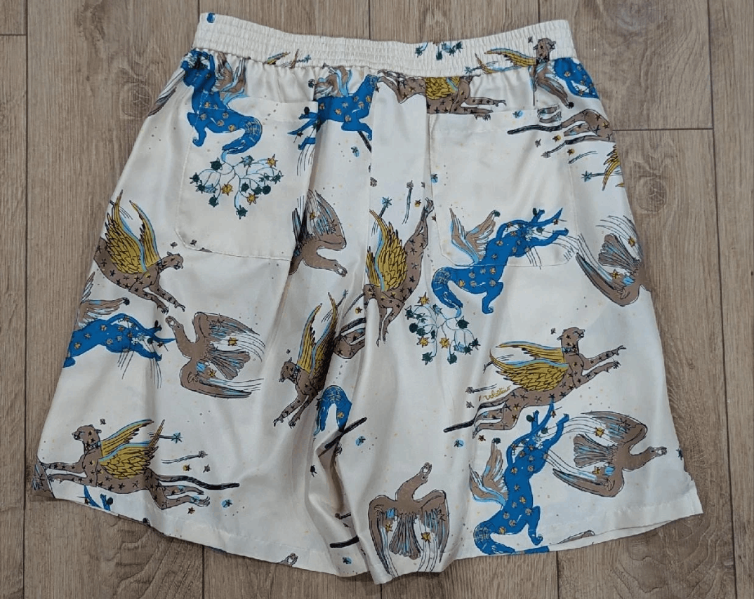 Valentino Valentino Silk Bermuda Shorts Utopia Beige/Blue 52 US 36 Size US 36 / EU 52 - 3 Thumbnail