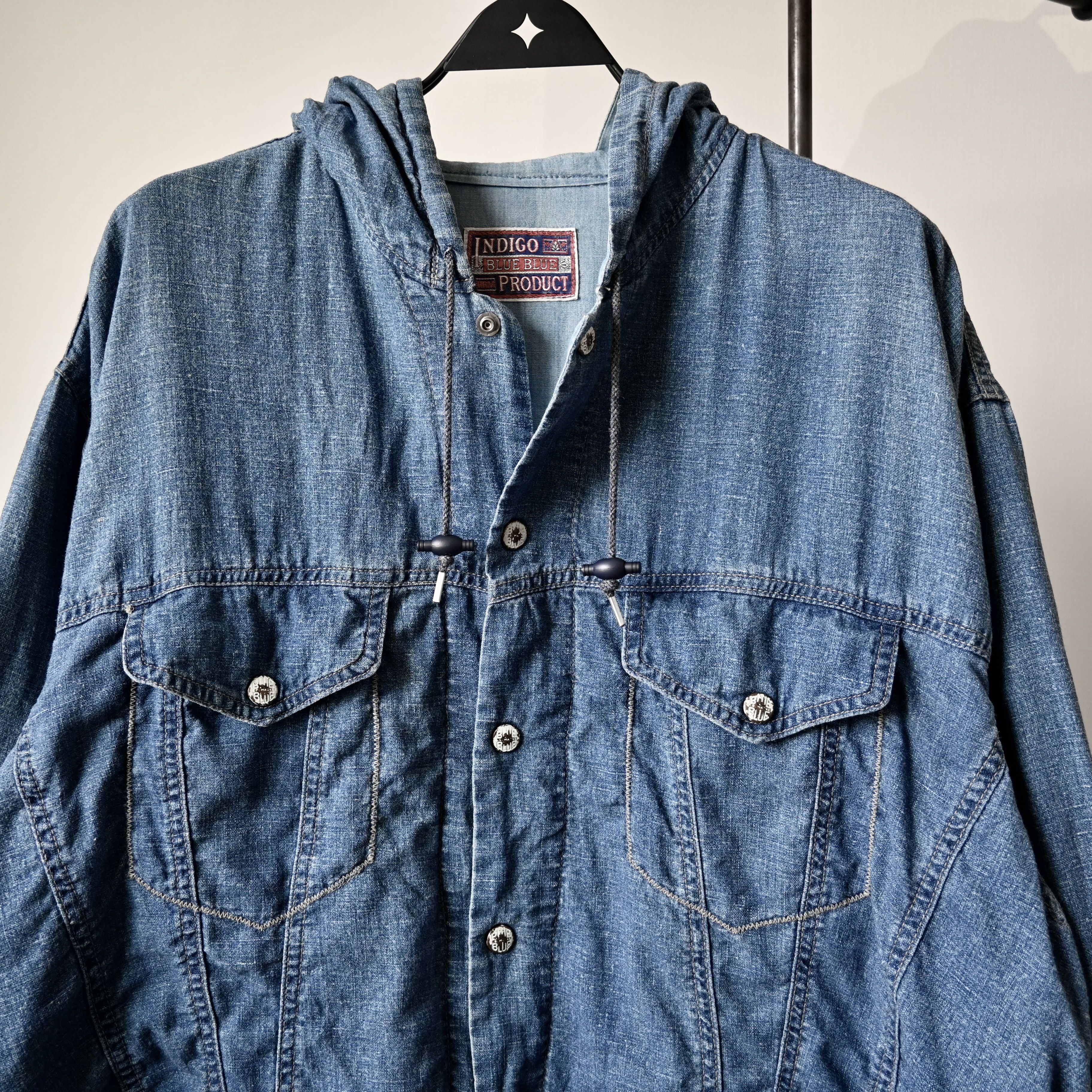 Blue Blue Japan RARE, Vintage 1980s BLUE BLUE indigo slub shell parka Size US L / EU 52-54 / 3 - 7 Thumbnail