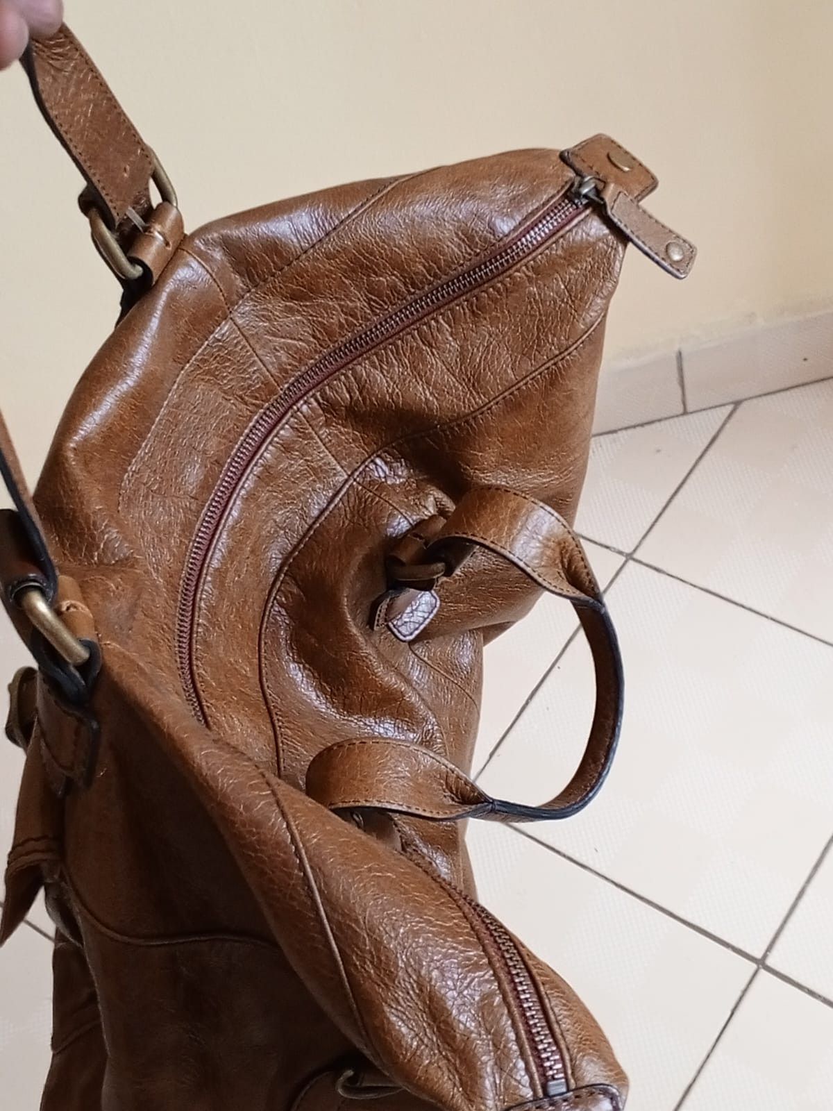 Marks & Spencer Vintage Marks & Spencer Autograph Leather Weekender Size 30 - 6 Thumbnail