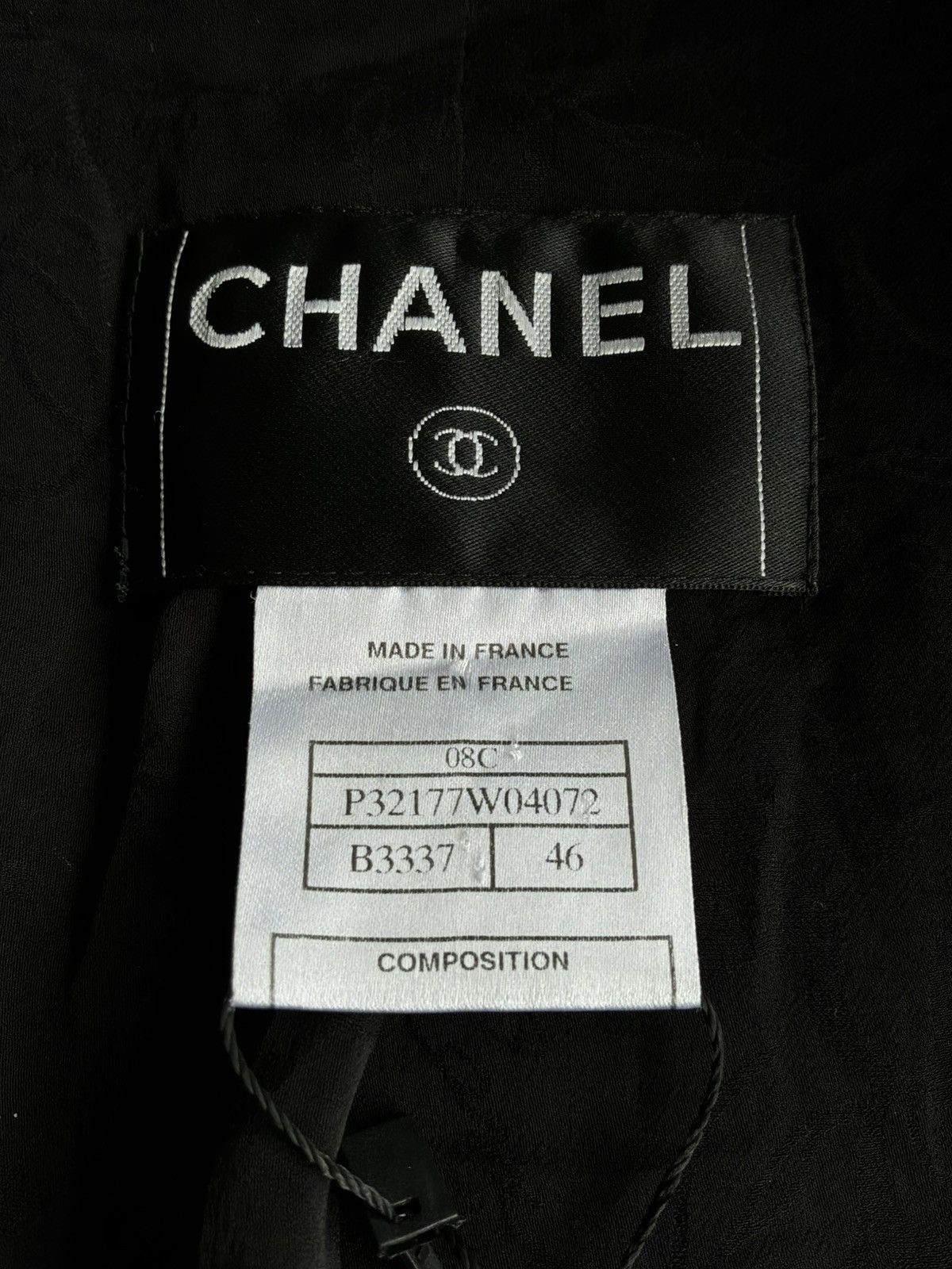 Chanel 2008 Chanel - Single Button Black Tweed Blazer Size XL / US 12-14 / IT 48-50 - 9 Thumbnail