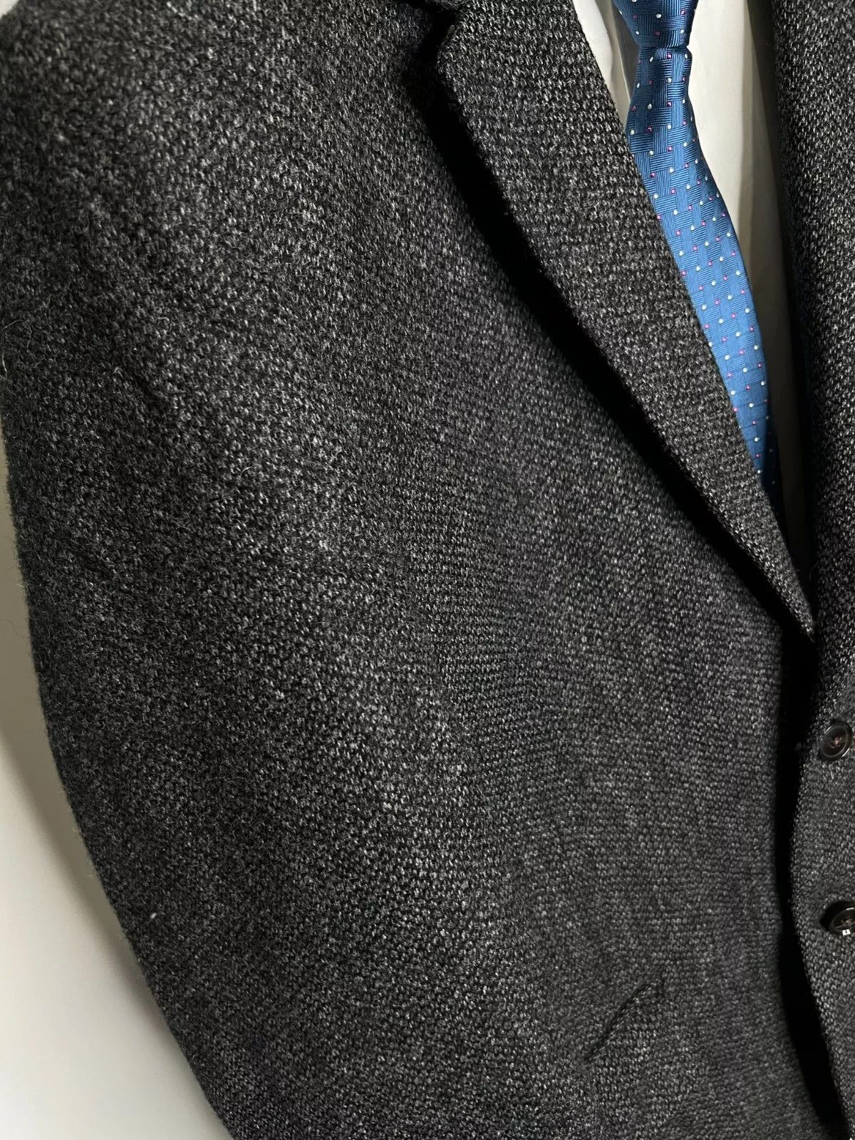 Marks & Spencer M&S Luxury Charcoal Grey Moon Tweed Wool Blazer Jacket Size 42R - 2 Thumbnail