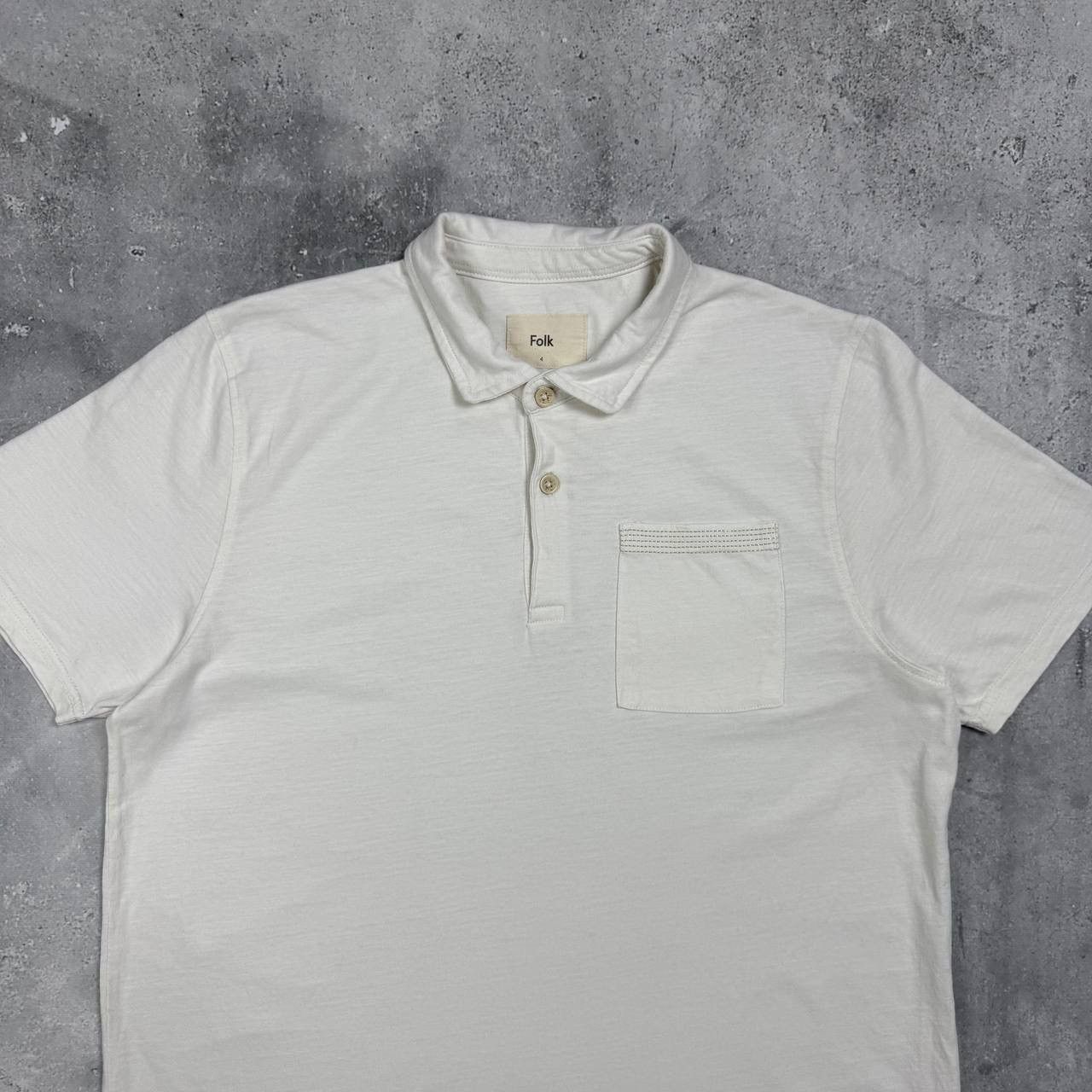 Folk Folk Two-Button Pocket Short Sleeve Polo Shirt Off White 4 L Size US L / EU 52-54 / 3 - 2 Thumbnail