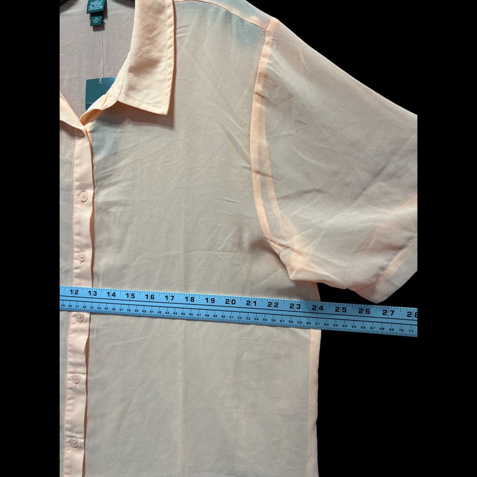 Other Wild Fable - Women's Short Sleeve Oversized Sheer Button -Do Size XL / US 12-14 / IT 48-50 - 4 Thumbnail