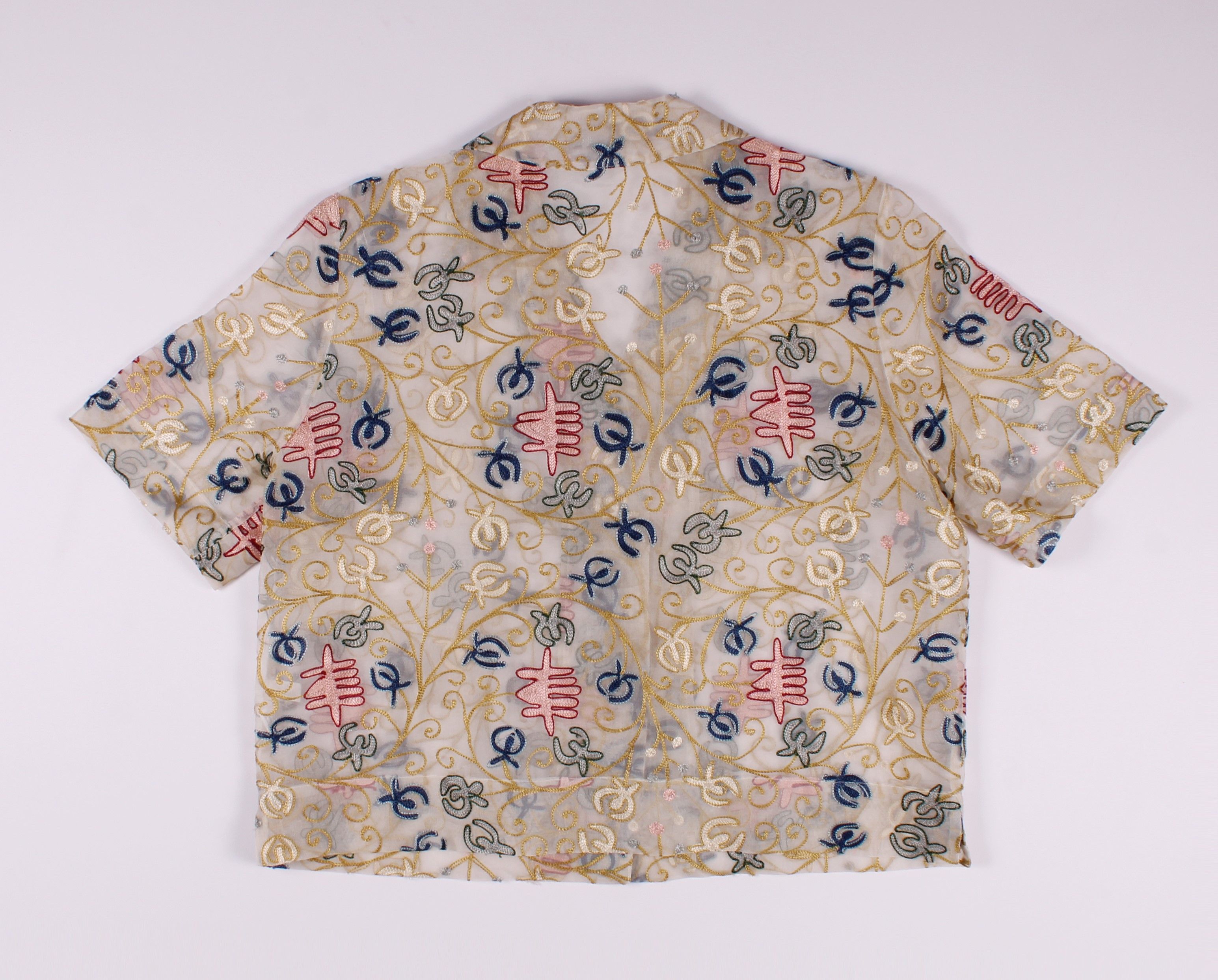 Vintage Vintage Y2K Embroidered Silk Oversize Shirt Top Size M / US 6-8 / IT 42-44 - 8 Thumbnail