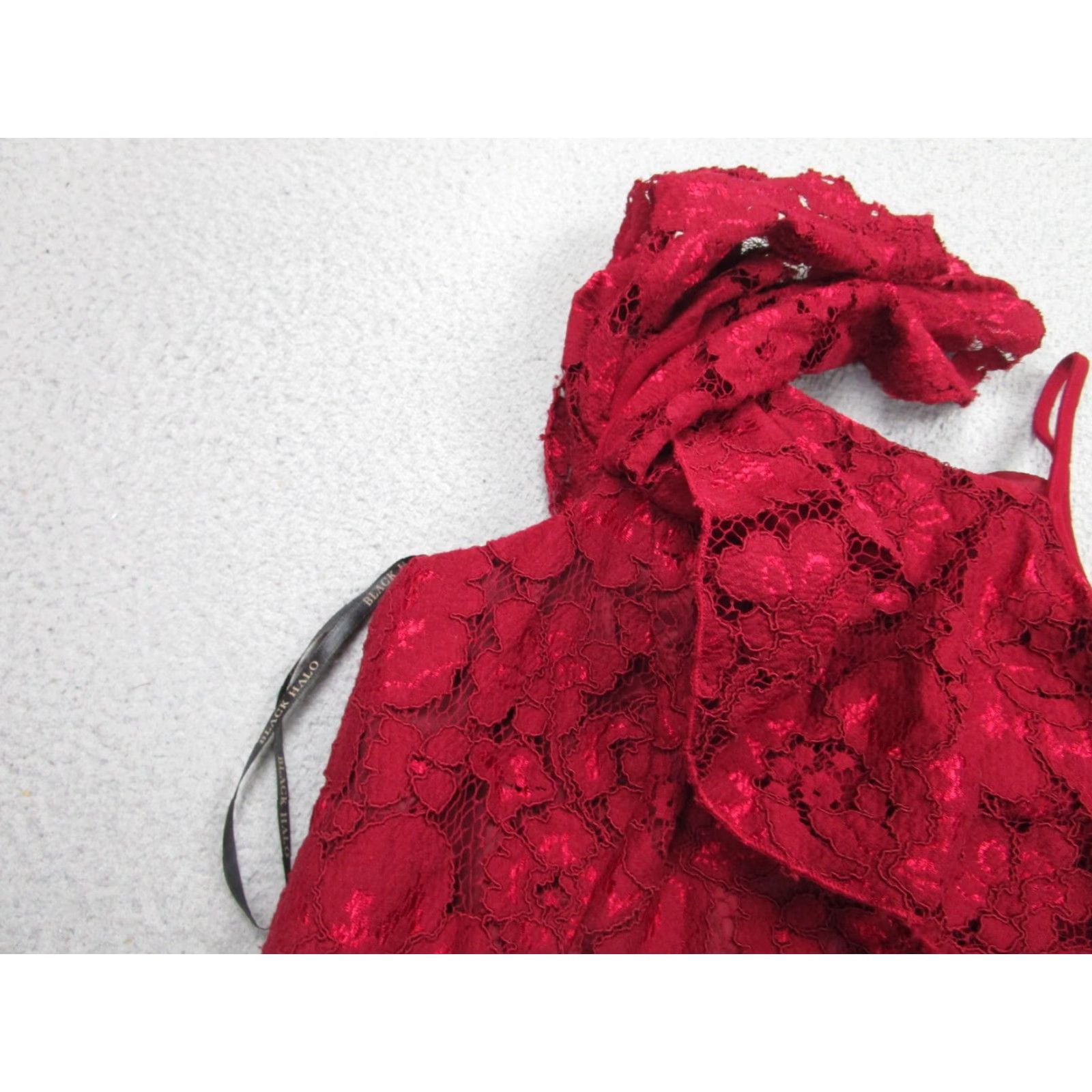 Black Halo Black Halo Dress Womens 4 Red Floral Lace Cold Shoulder Ruffle Sheath Cocktail Size S / US 4 / IT 40 - 5 Thumbnail